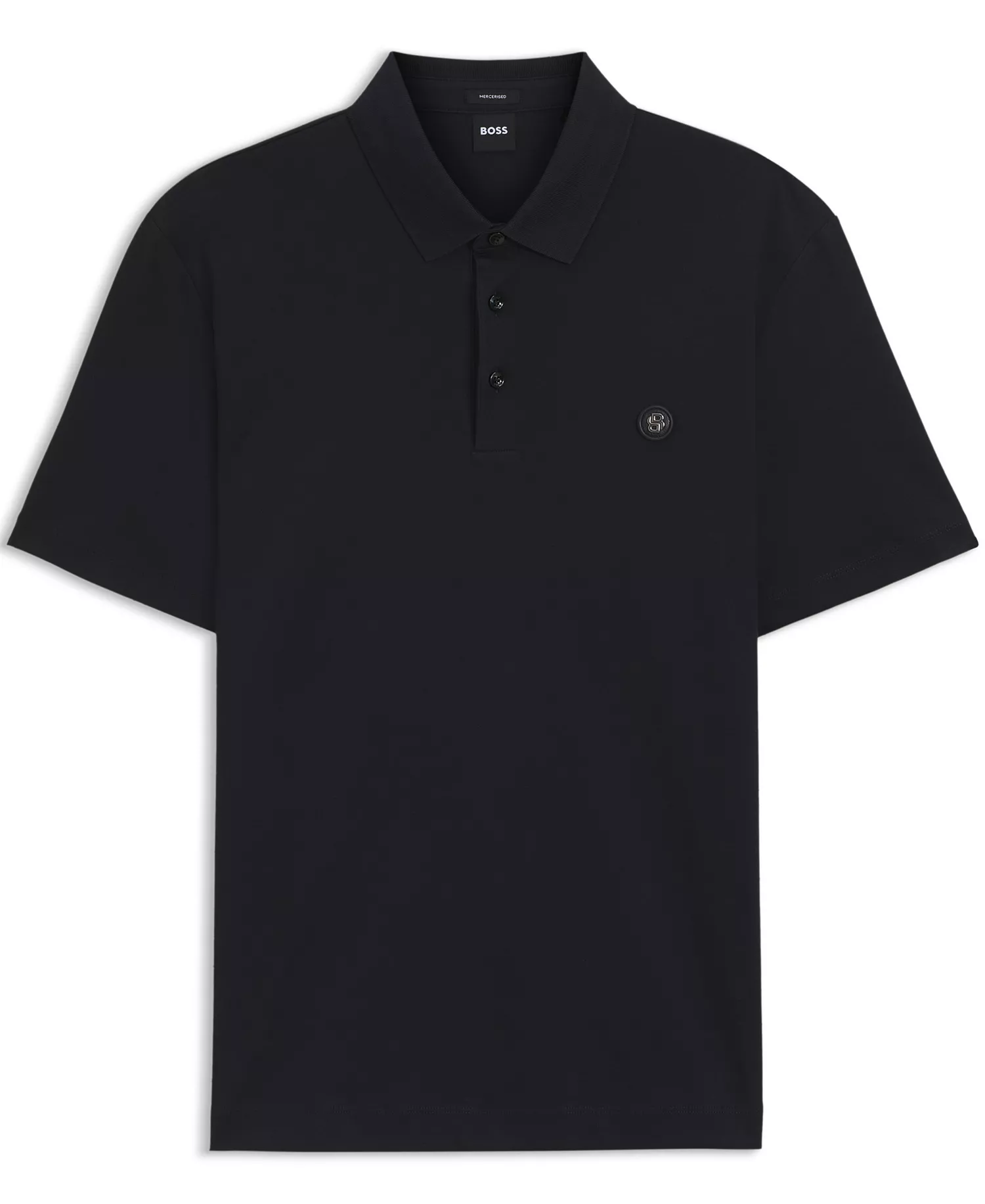 Men's Double B Monogram Mercerized-Cotton Polo Shirt - Dark Blue - 2XL