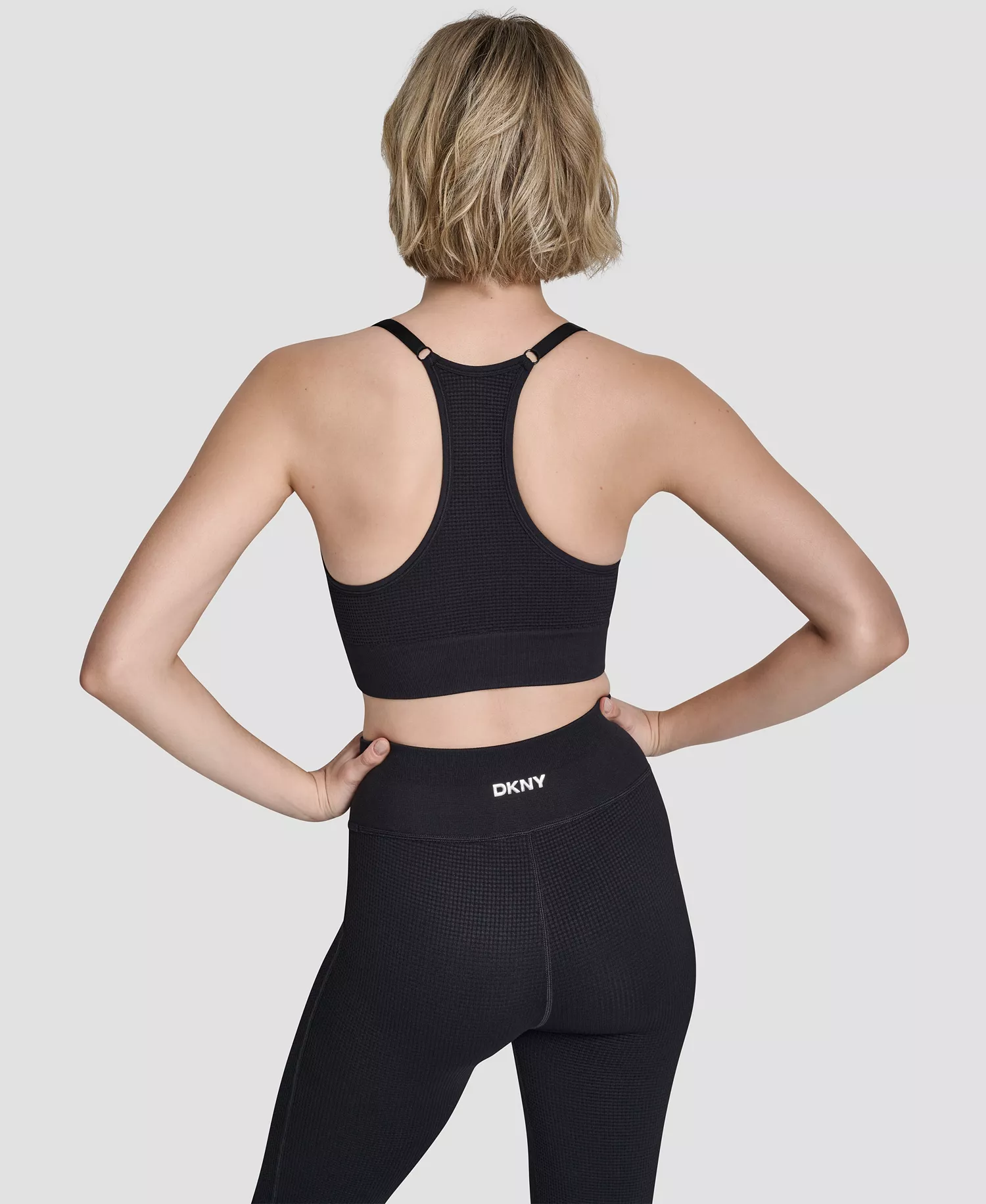 Women's Seamless Low Impact Racer Back Longline Bra - Black - L