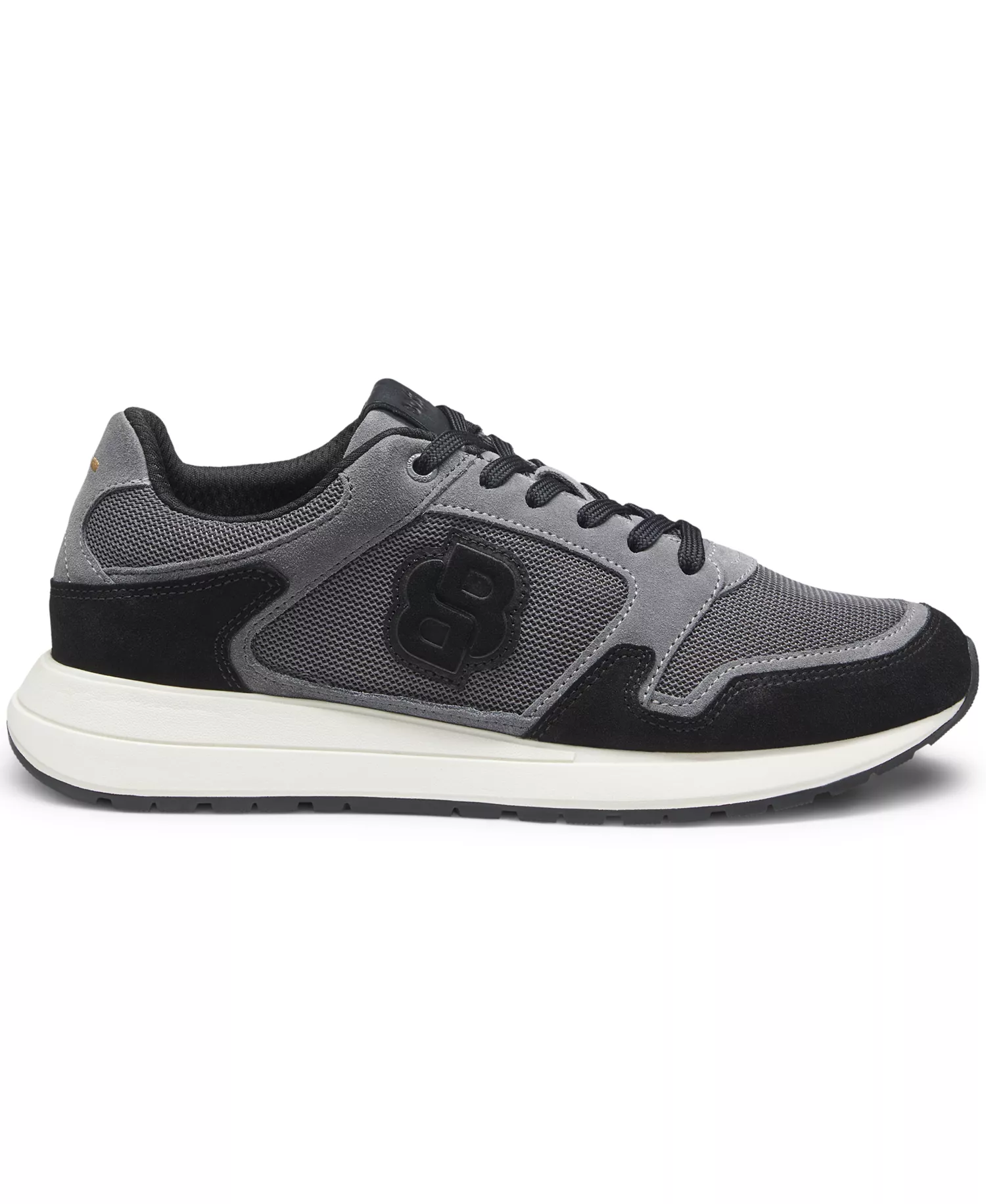 Men's Double B Monogram Suede Trainers Shoes - Dark Gray - 7
