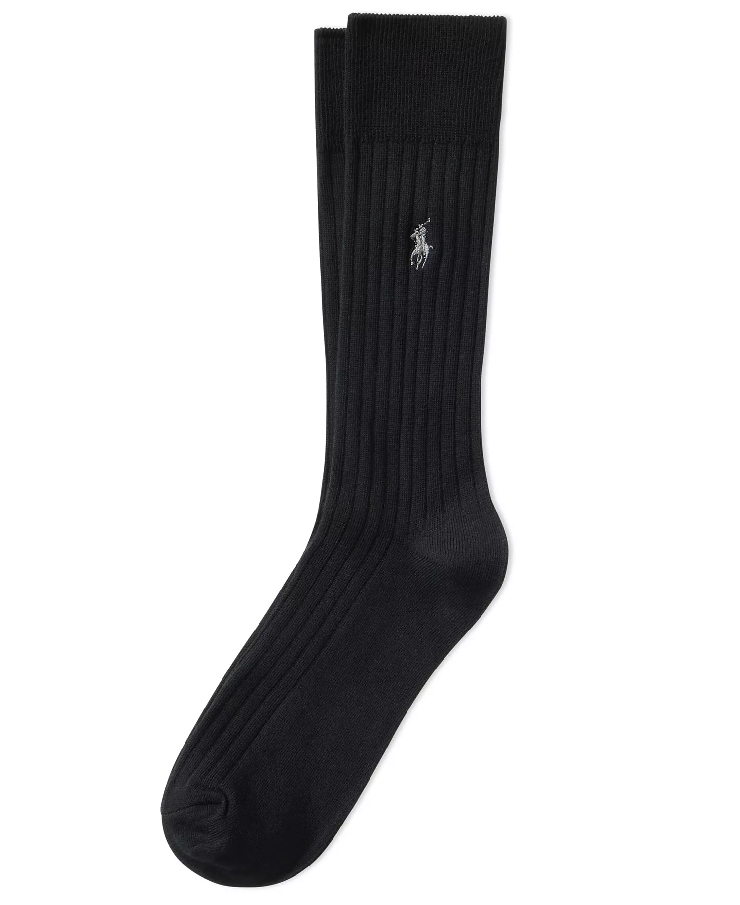 Men's Embroidered Trouser Socks - Black - 10-13