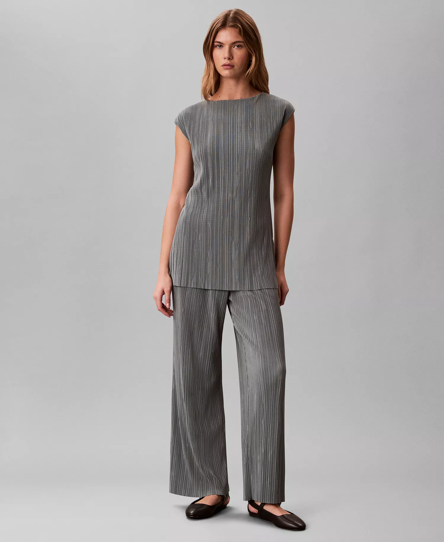 Women's Cap-Sleeve Tunic Top - Shadow - L