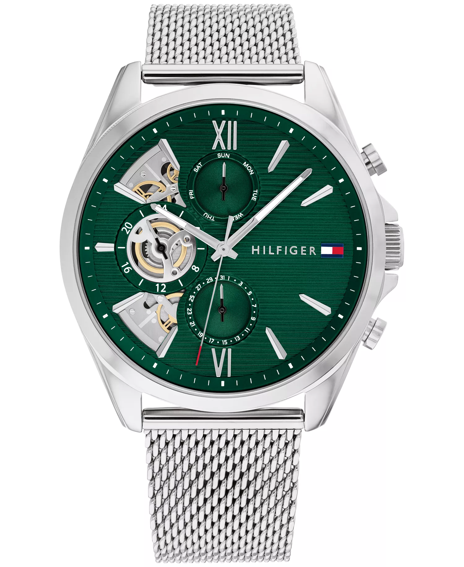 Men's Multifunction Silver Stainless Steel 43.5mm - Silver - 43.5