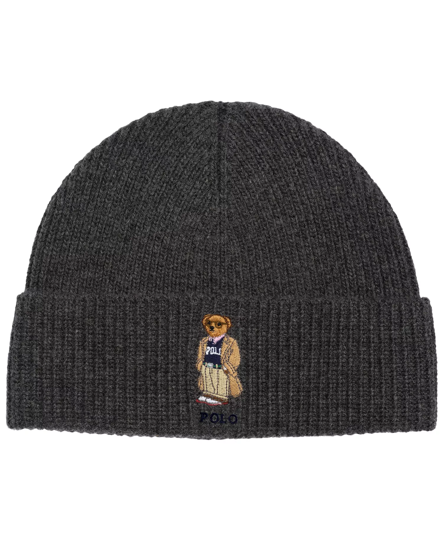 Men's Polo Bear Beanie - Gray - ONE SIZE