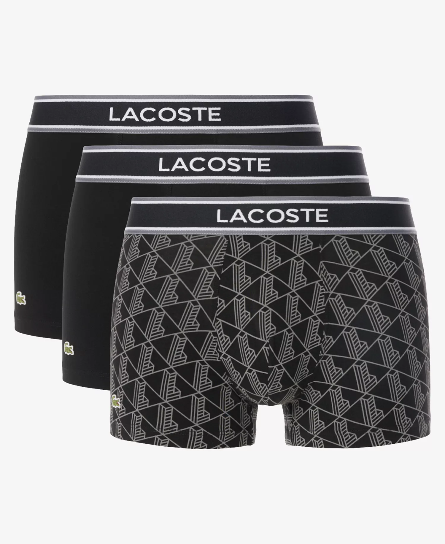 Men's 3-Pack Regular-Fit Monogram 5" Boxer Briefs - Black Monogram - L