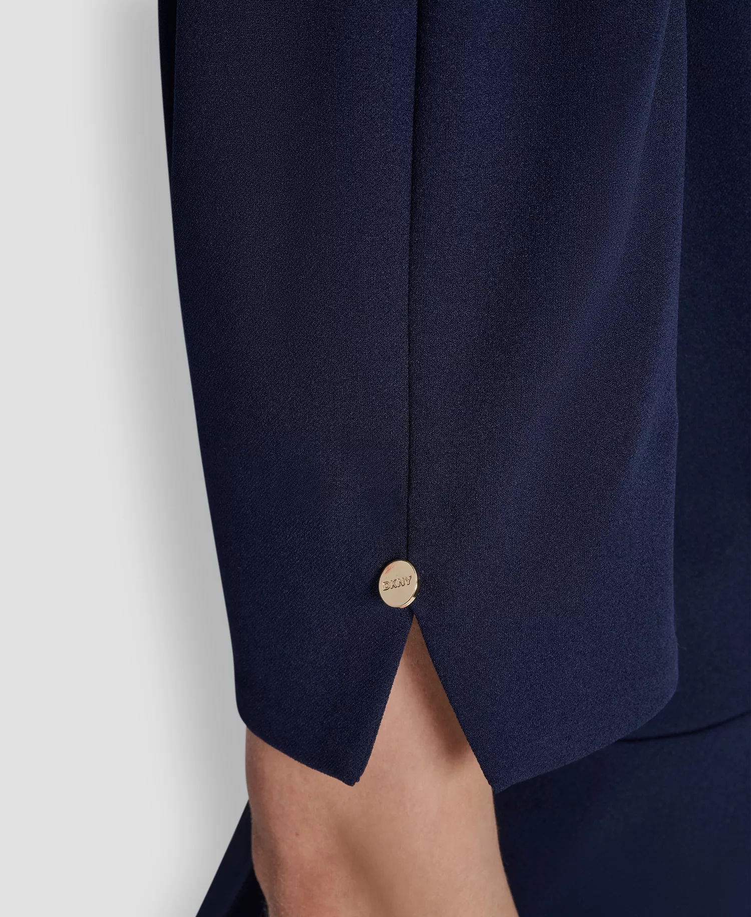 Women's Short-Sleeve V-Neck Fit and Flare Scuba Crepe Dress - Spring Navy - 10