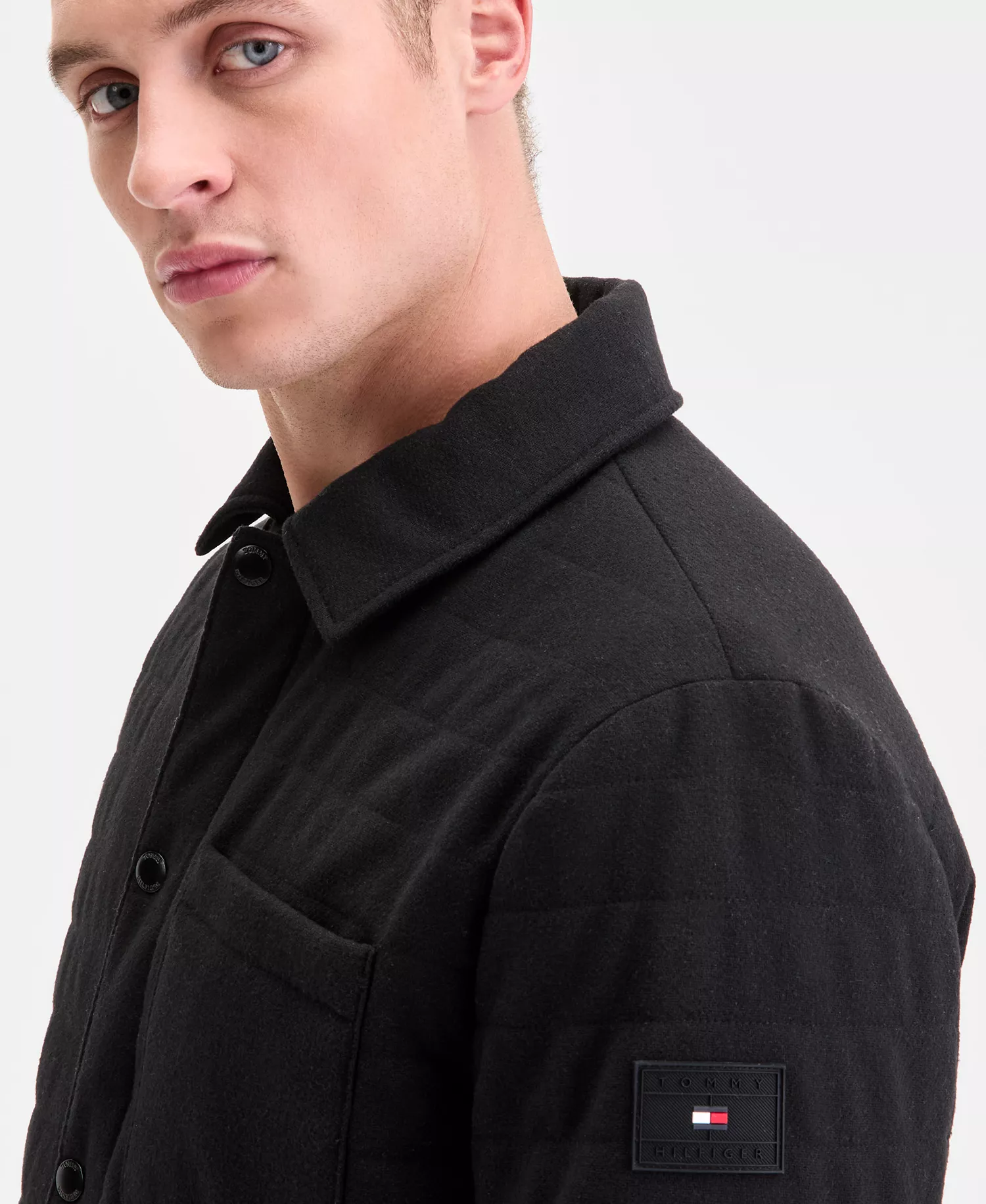 Men's Quilted Shirt Jacket - Black - 2XL