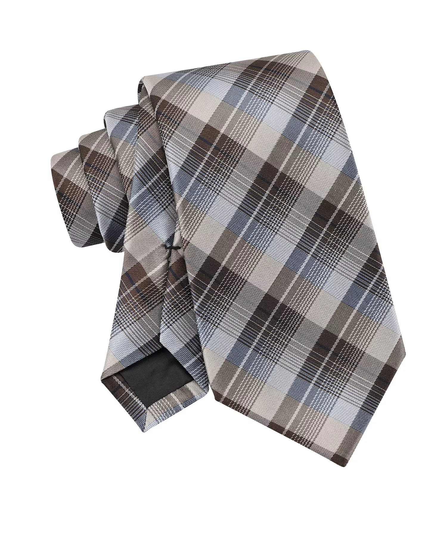 Men's Brooklyn Plaid Tie - Taupe - ONE SIZE