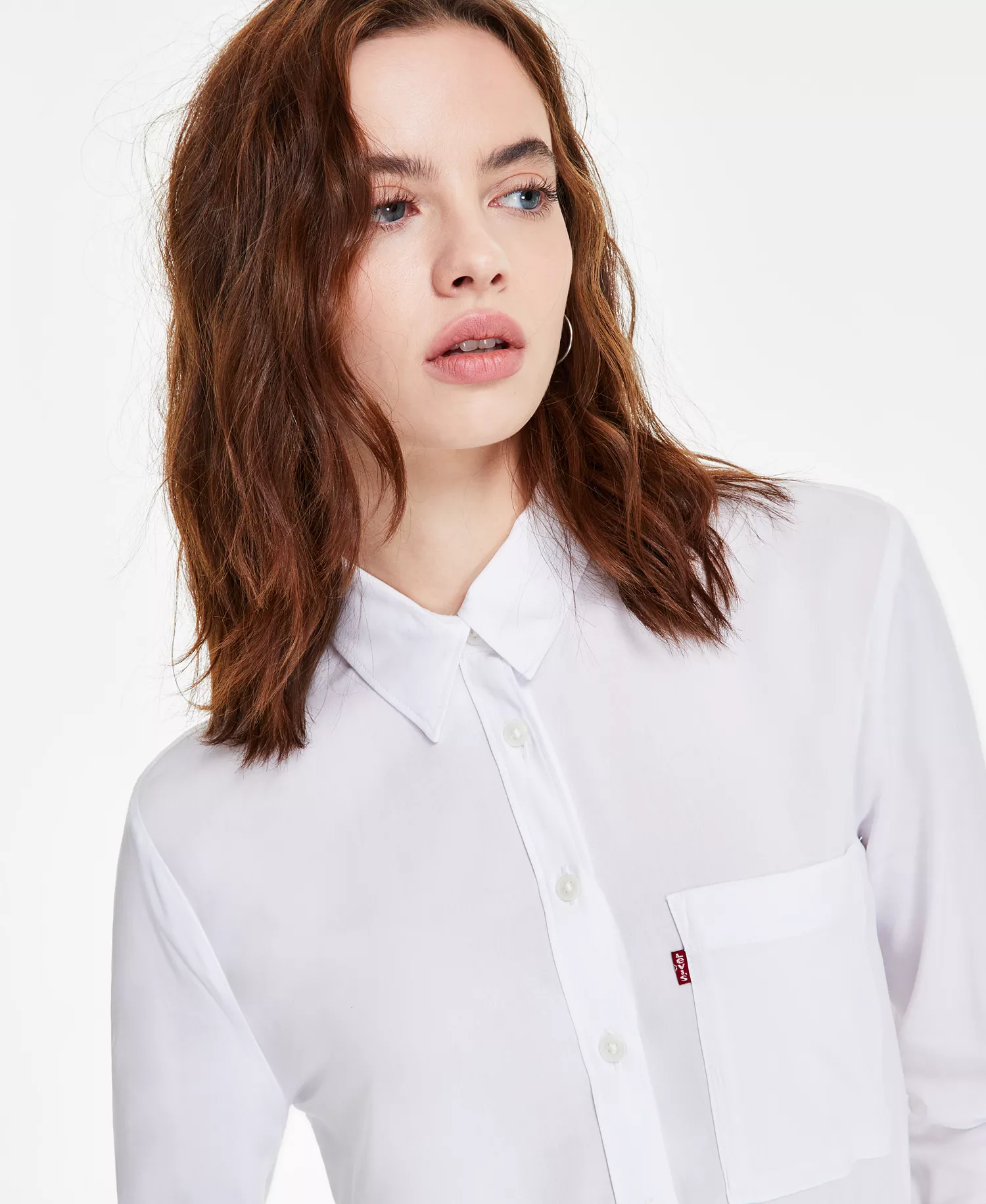 Women's Darlene Collared Button-Front Shirt - Bright White - L