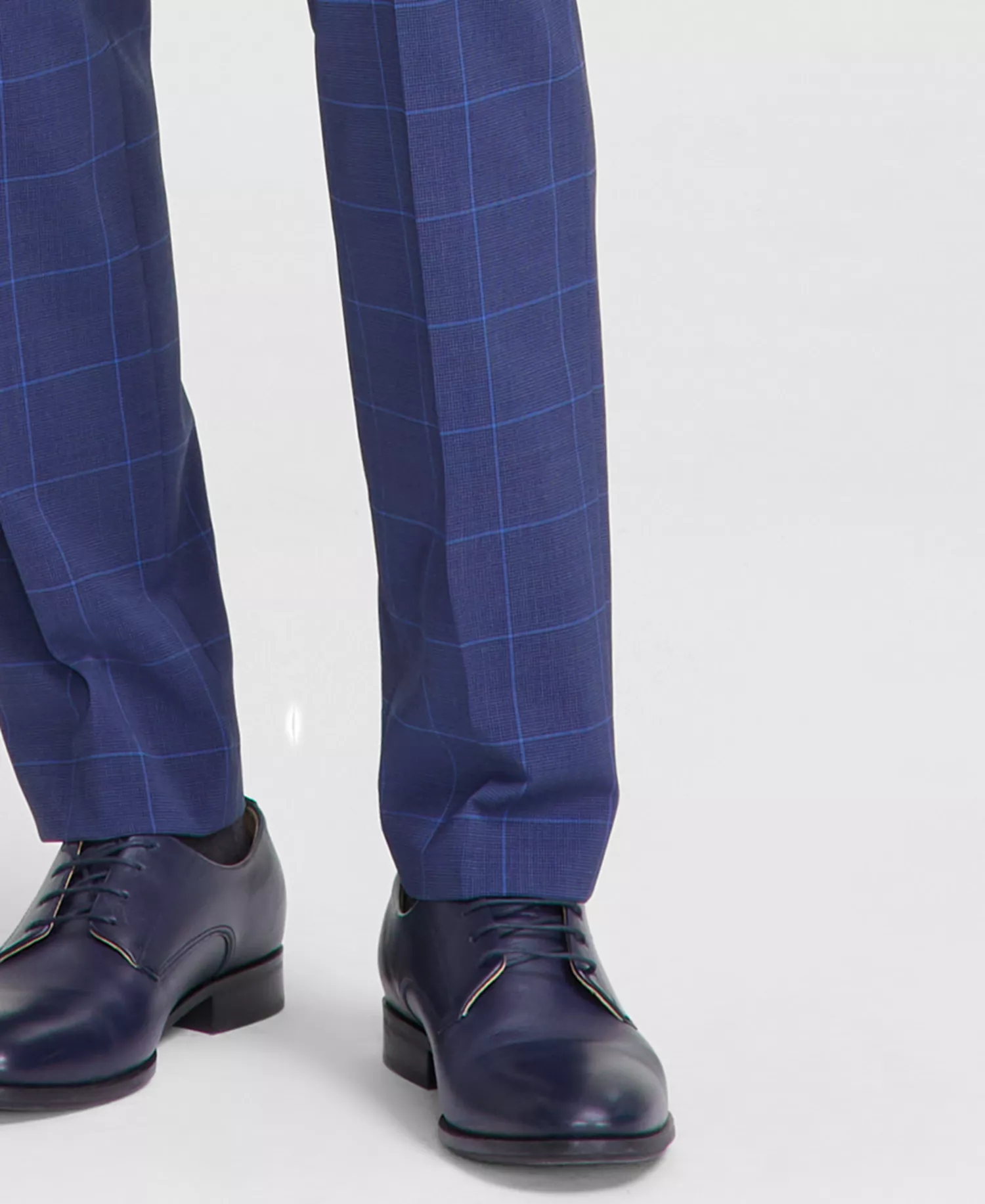Men's Modern-Fit Windowpane Check Suit Pants - Dark Blue - 30R