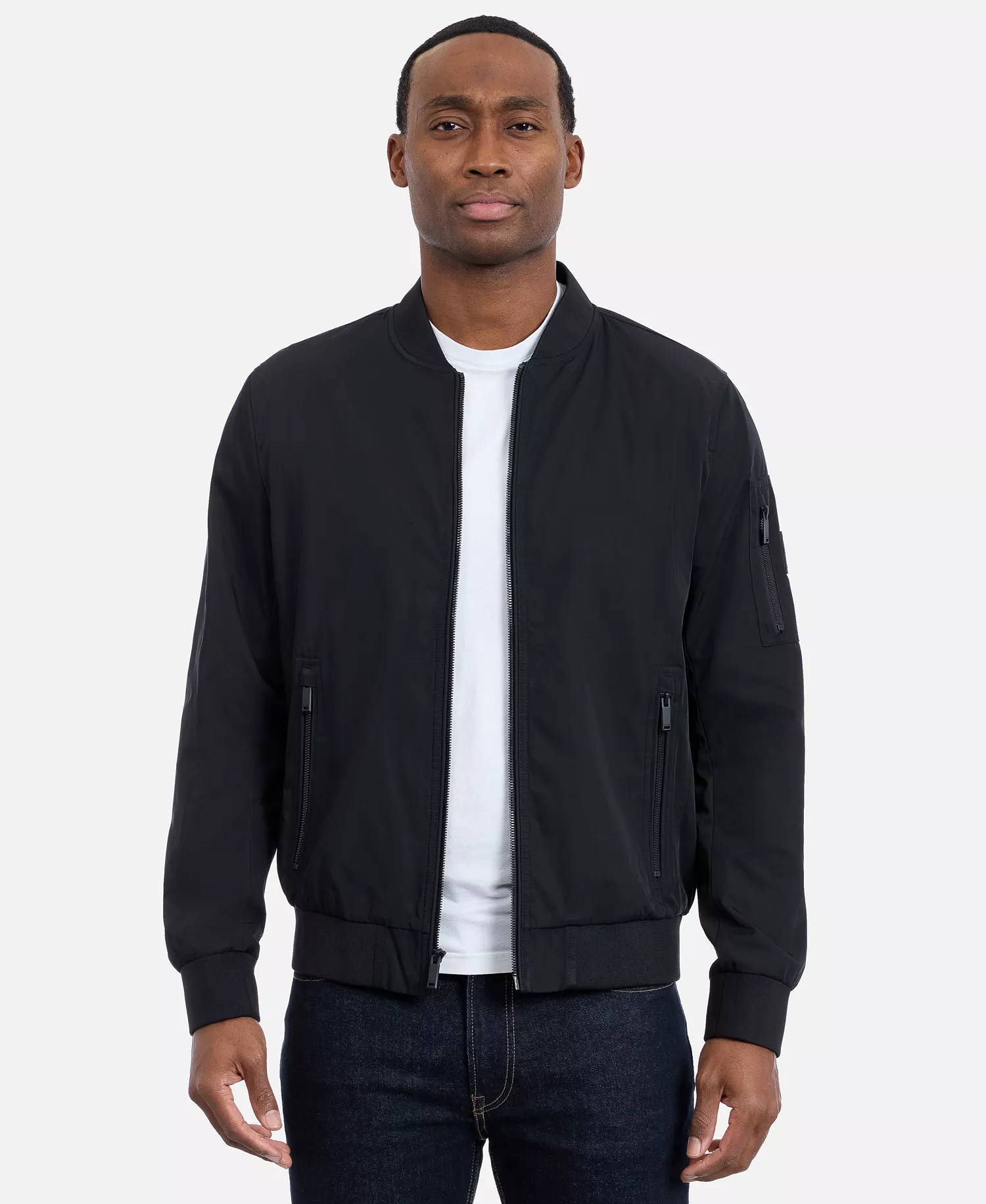 Men's Modern Flight Bomber Jacket - Black - 2XL