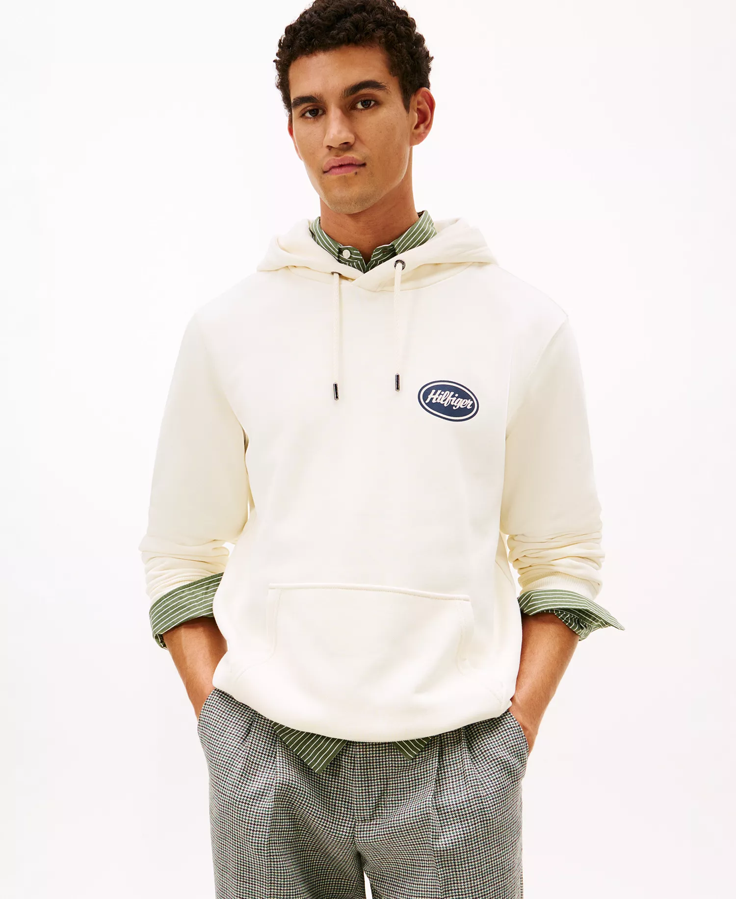 Men's Regular-Fit Service Station Hoodie - Ivory Petal - L