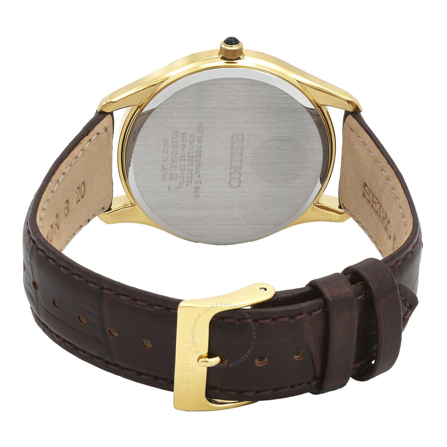 Seiko Quartz White Dial Men's Leather Watch