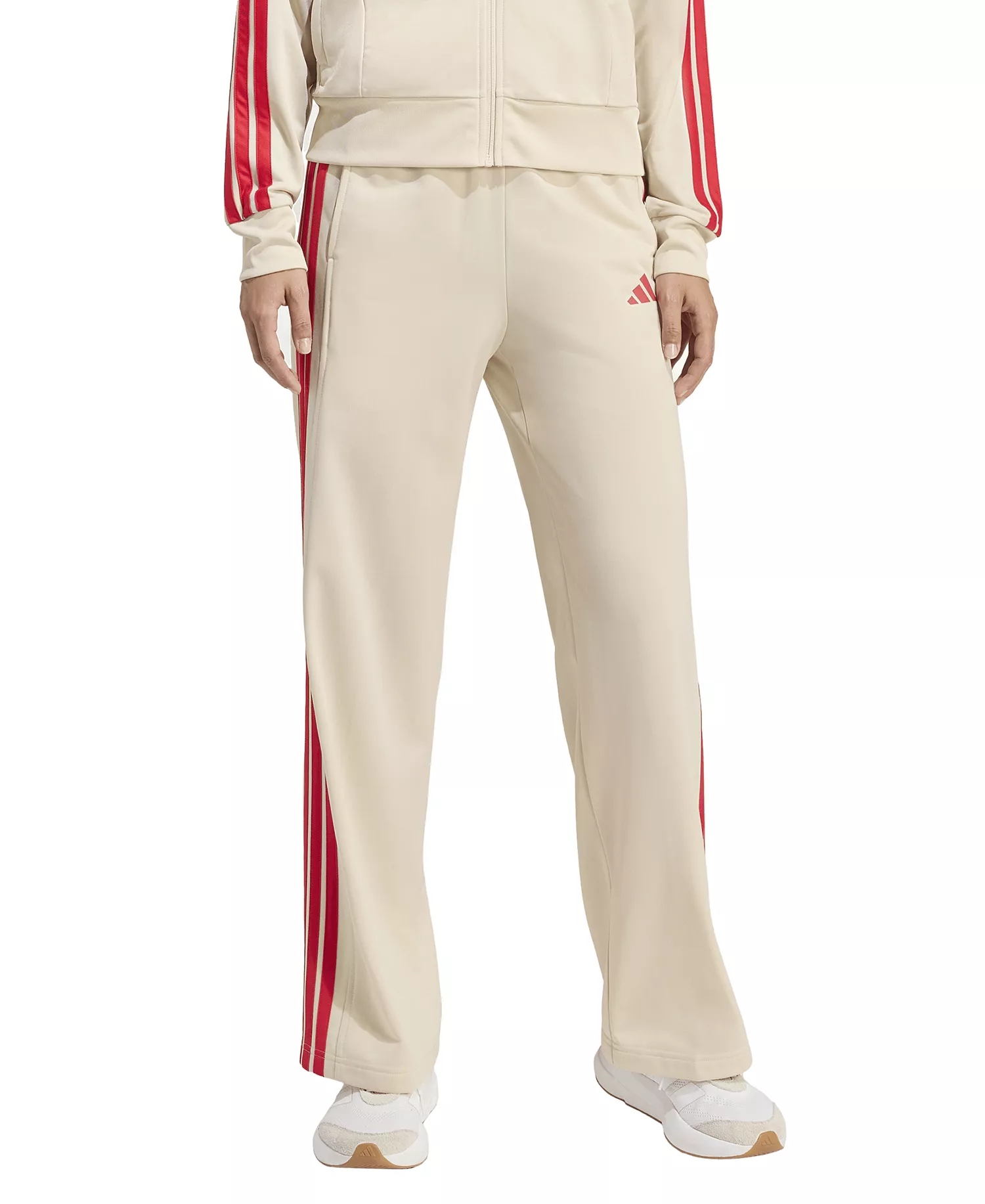 Women's 3-Stripes Fashion Sportswear Track Pants - Crystal Linen/pure Ruby - L