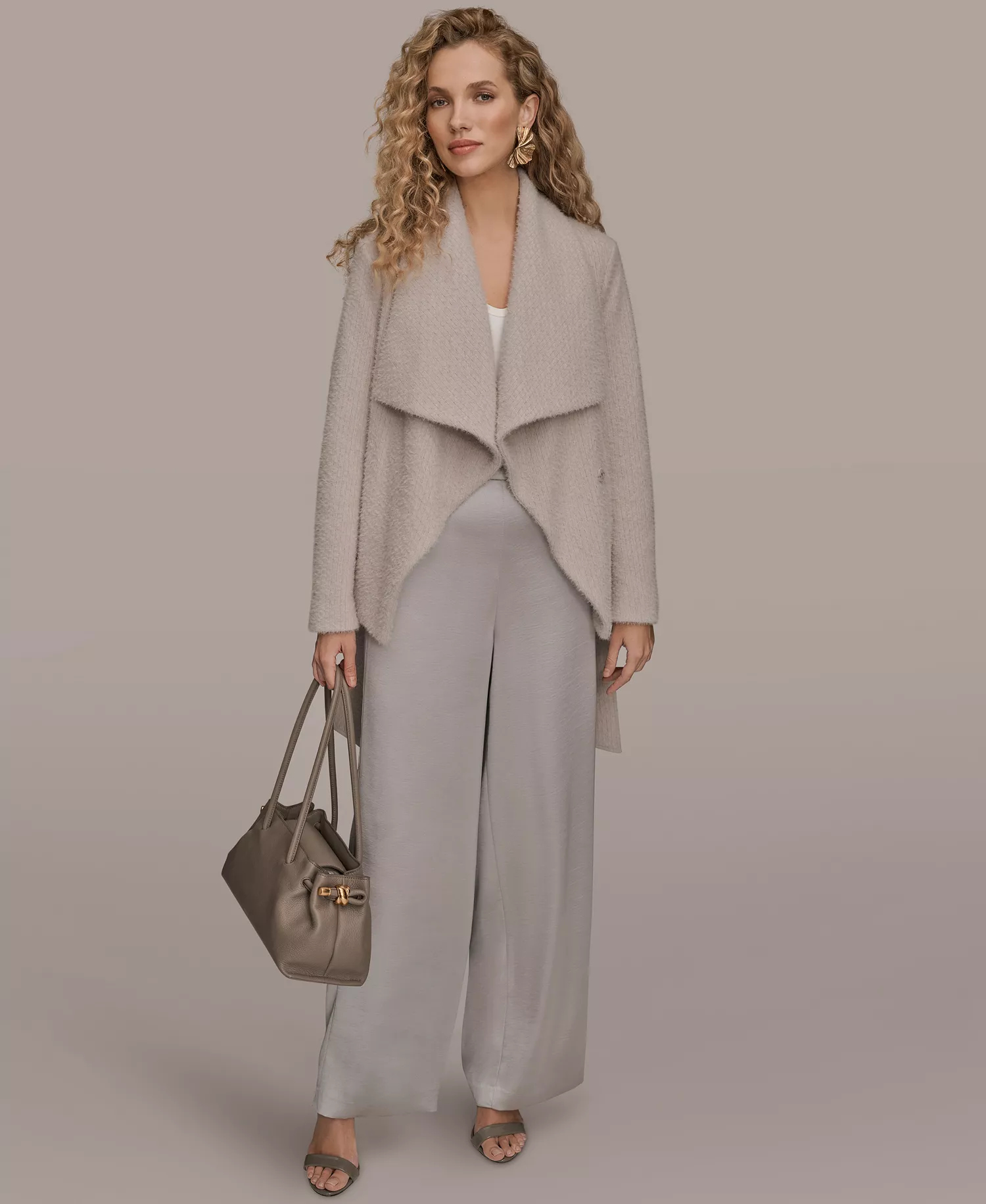 Women's Snap Closure Wrap Coat - Vapor - L