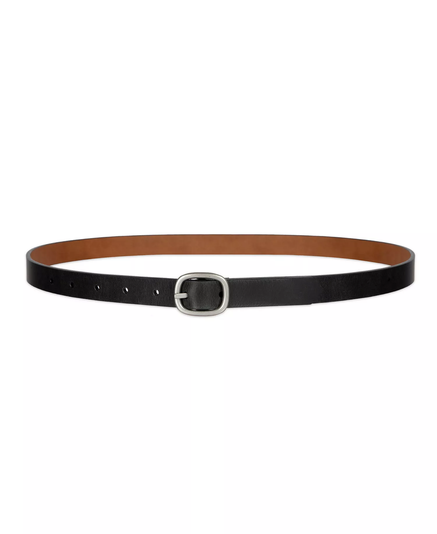 Women's 2-Pack Perforated and Reversible Skinny Casual Belt Set - Black/Tan Brown - Extra Large