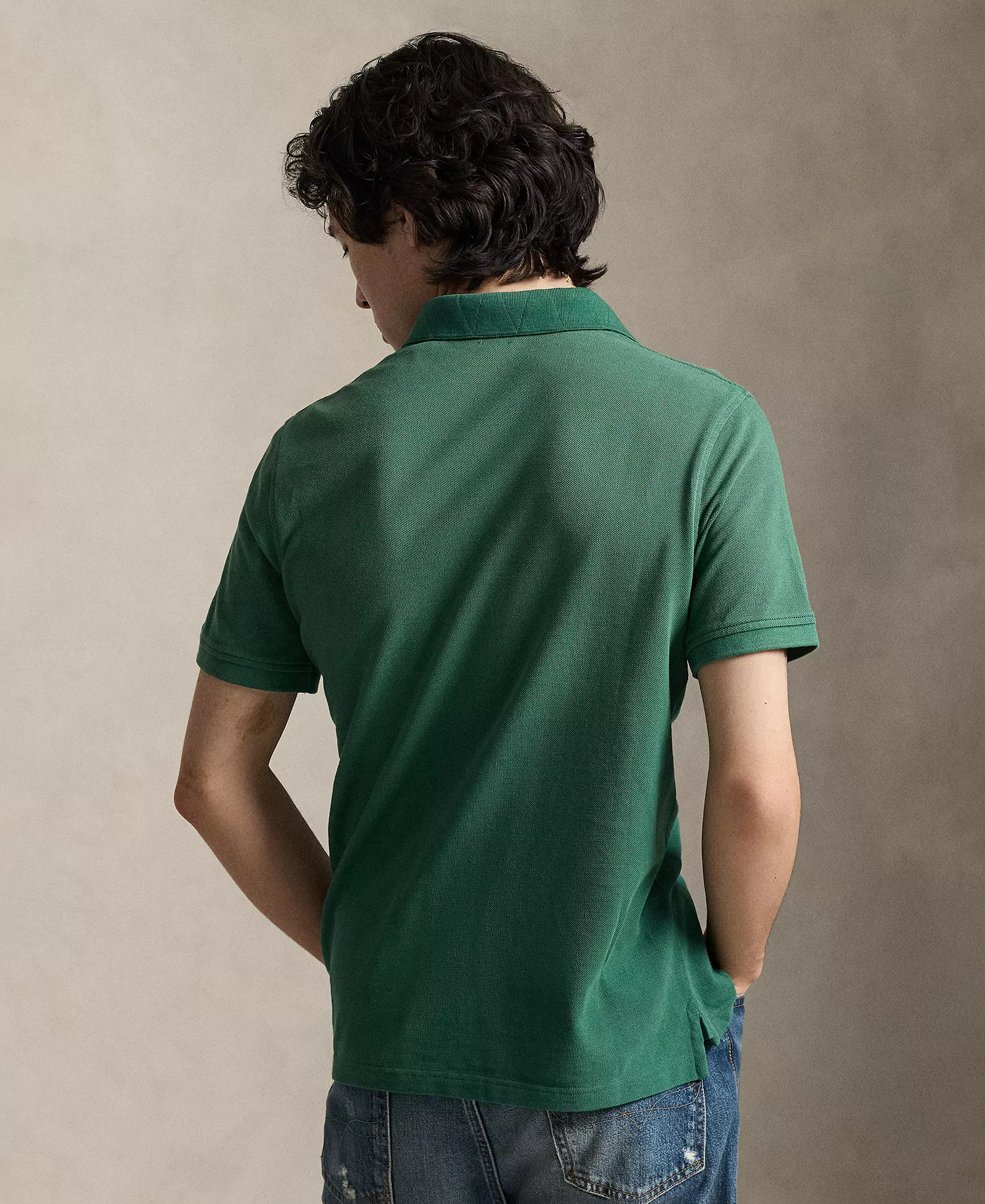 Men's Logo Print Polo Shirt - Antique Green - 2XL