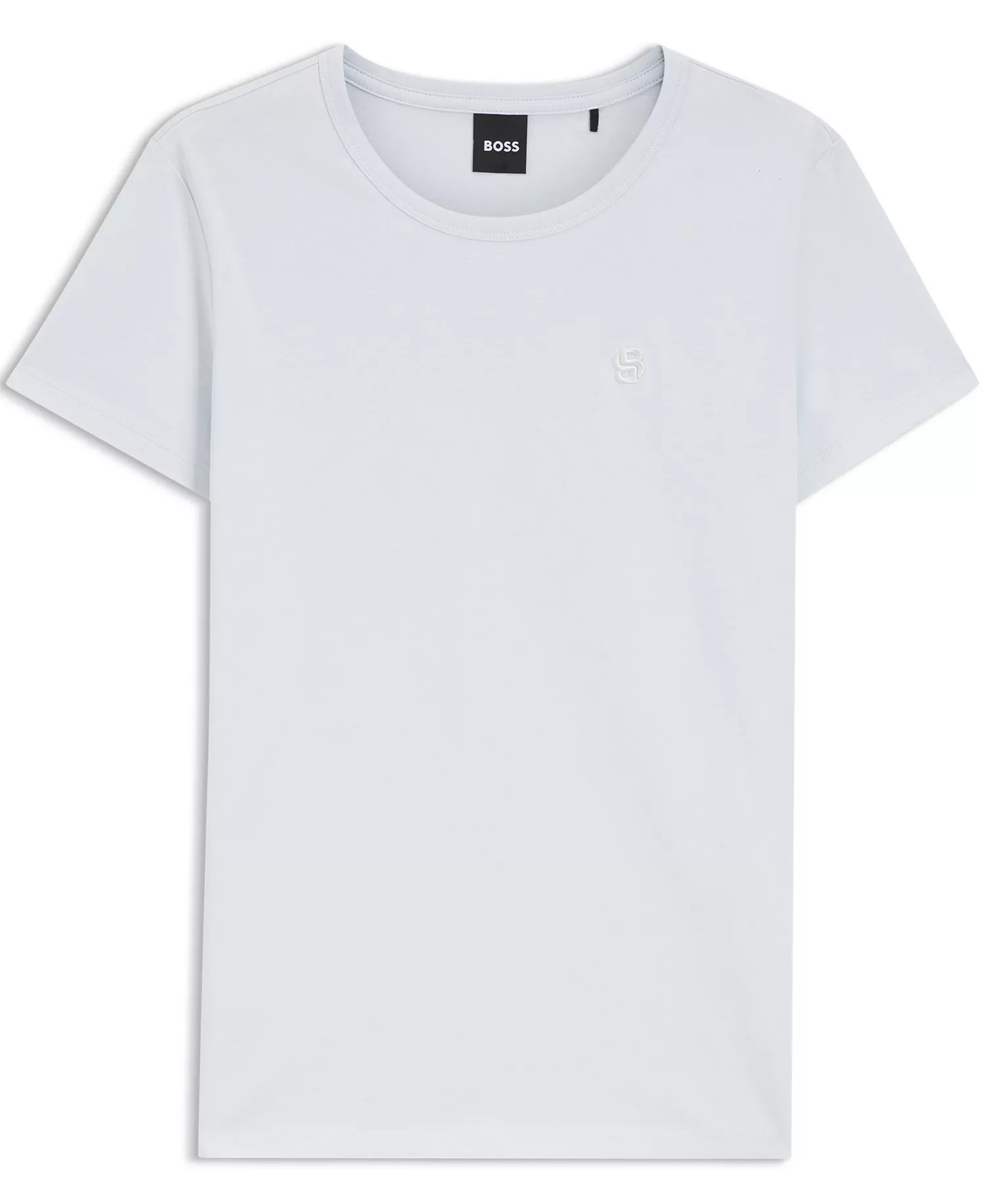 BOSS by Women's Cotton-Jersey Monogram Slim-Fit T-Shirt - Open Blue - L