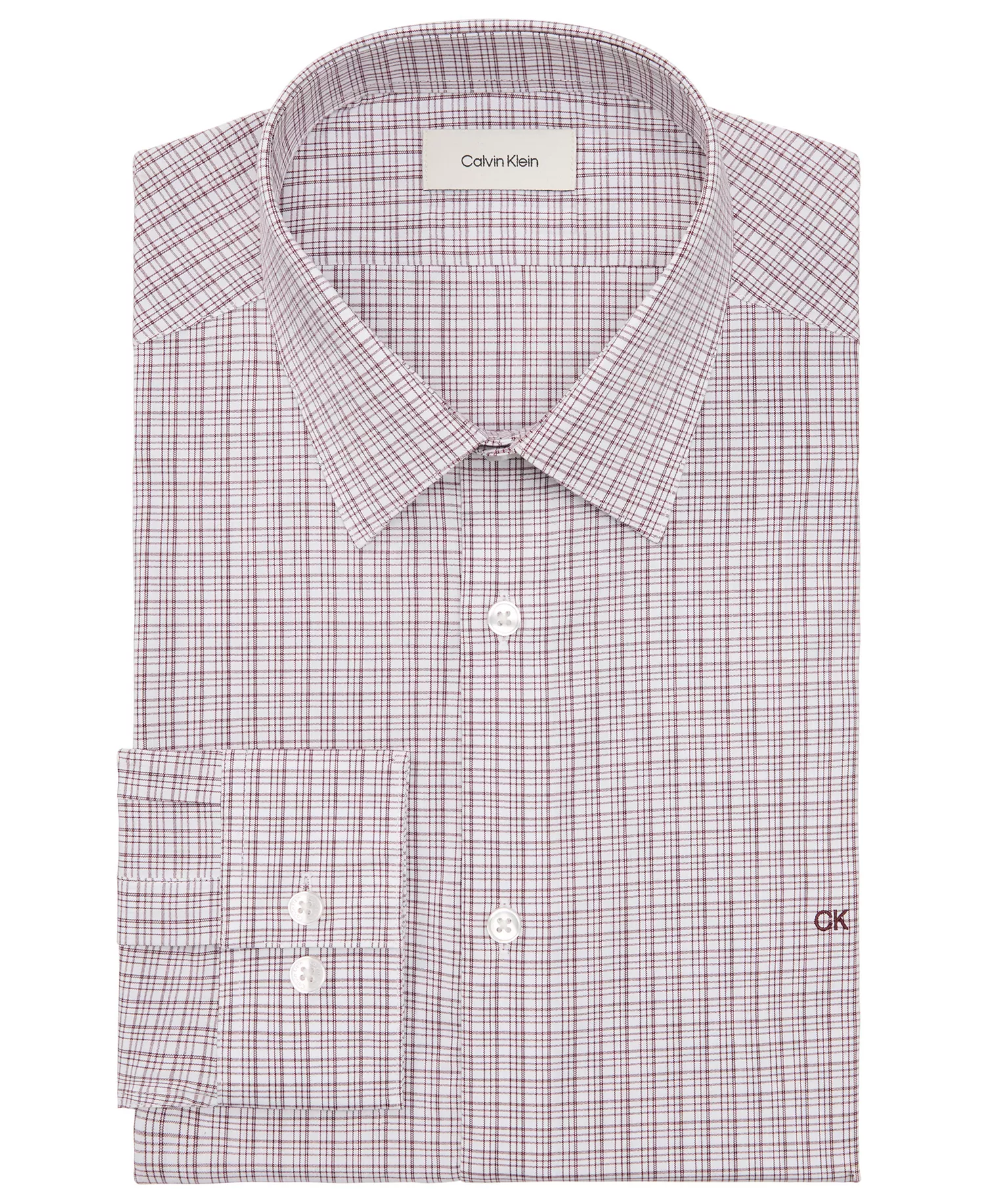 Men's Stretch Collar Slim Fit Dress Shirt - Burgundy - 14 32/33