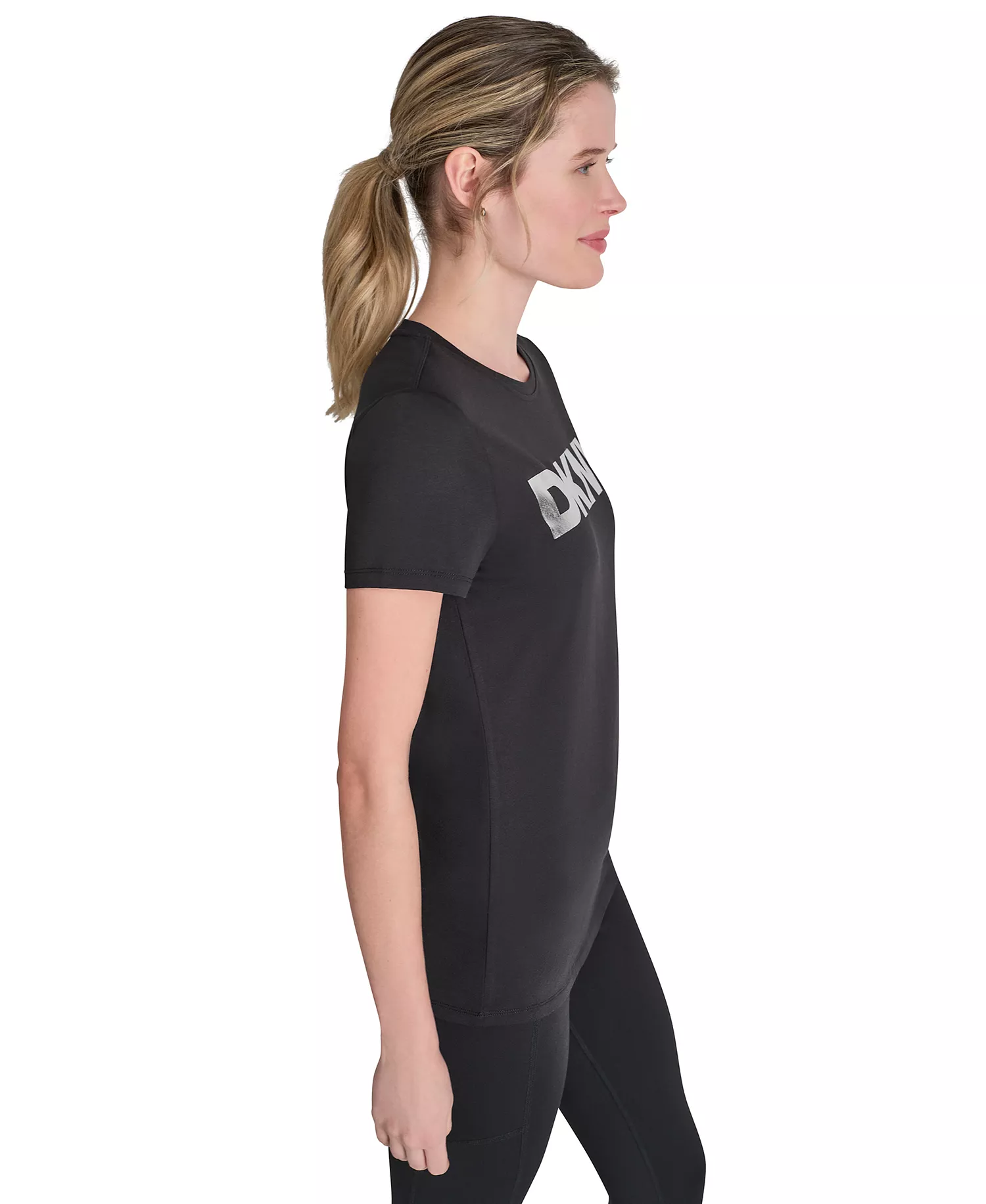 Women's Foil Logo T-Shirt - Black/silver - L