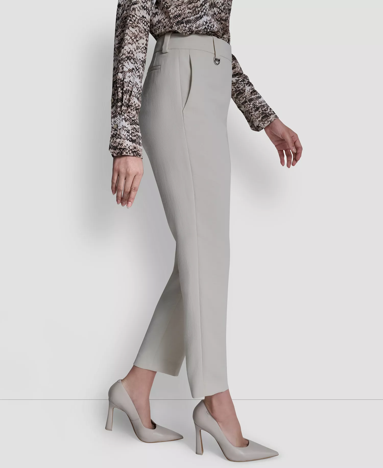 Women's Charm Detailed Ankle Length Pants - Gray - 10