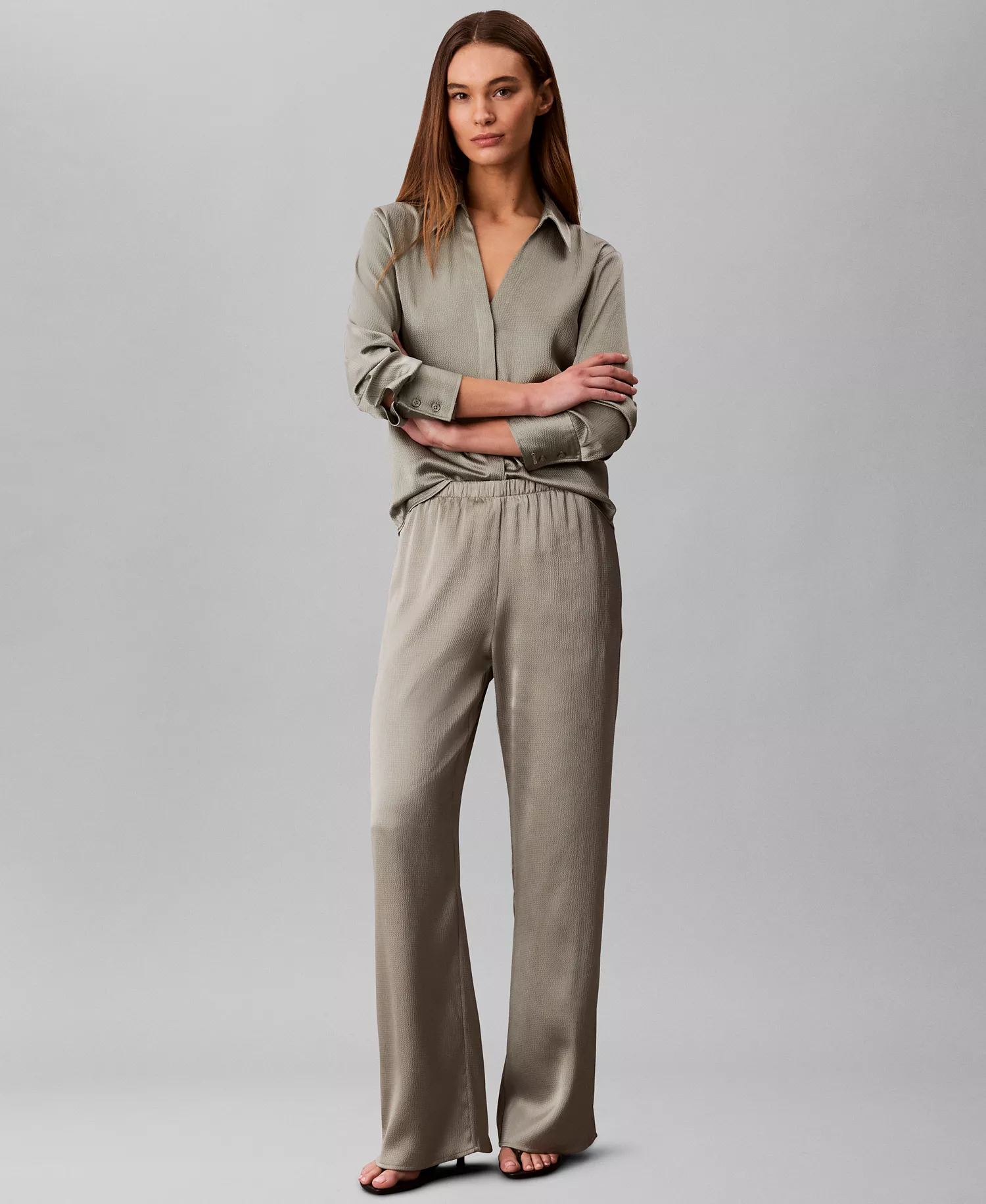Women's Hammered Pull-On Pants - Shadow - L