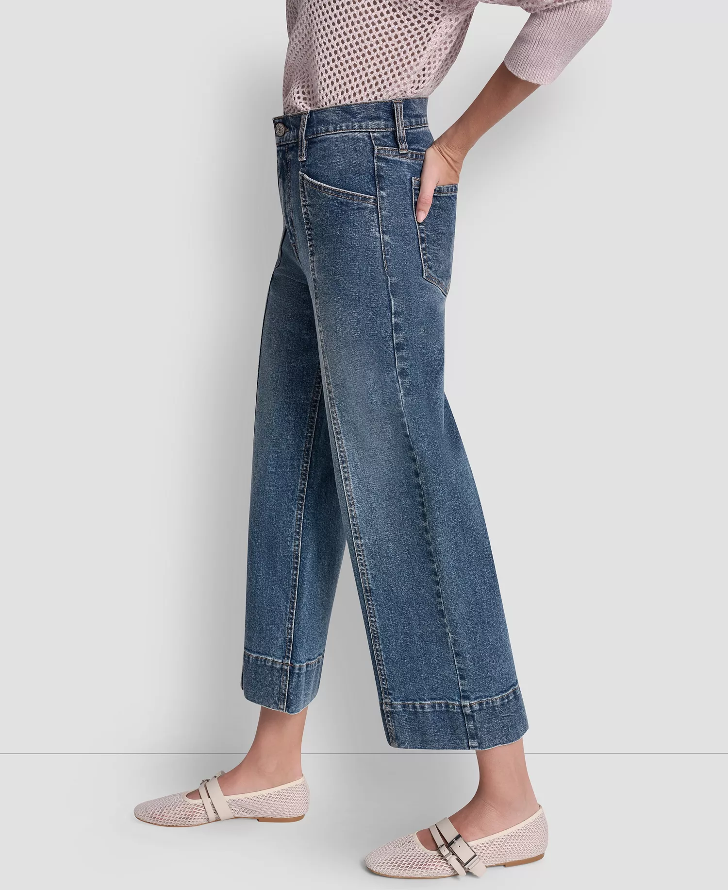 Women's High Rise Cropped Wide Leg Utility Jeans - Richmond - 24