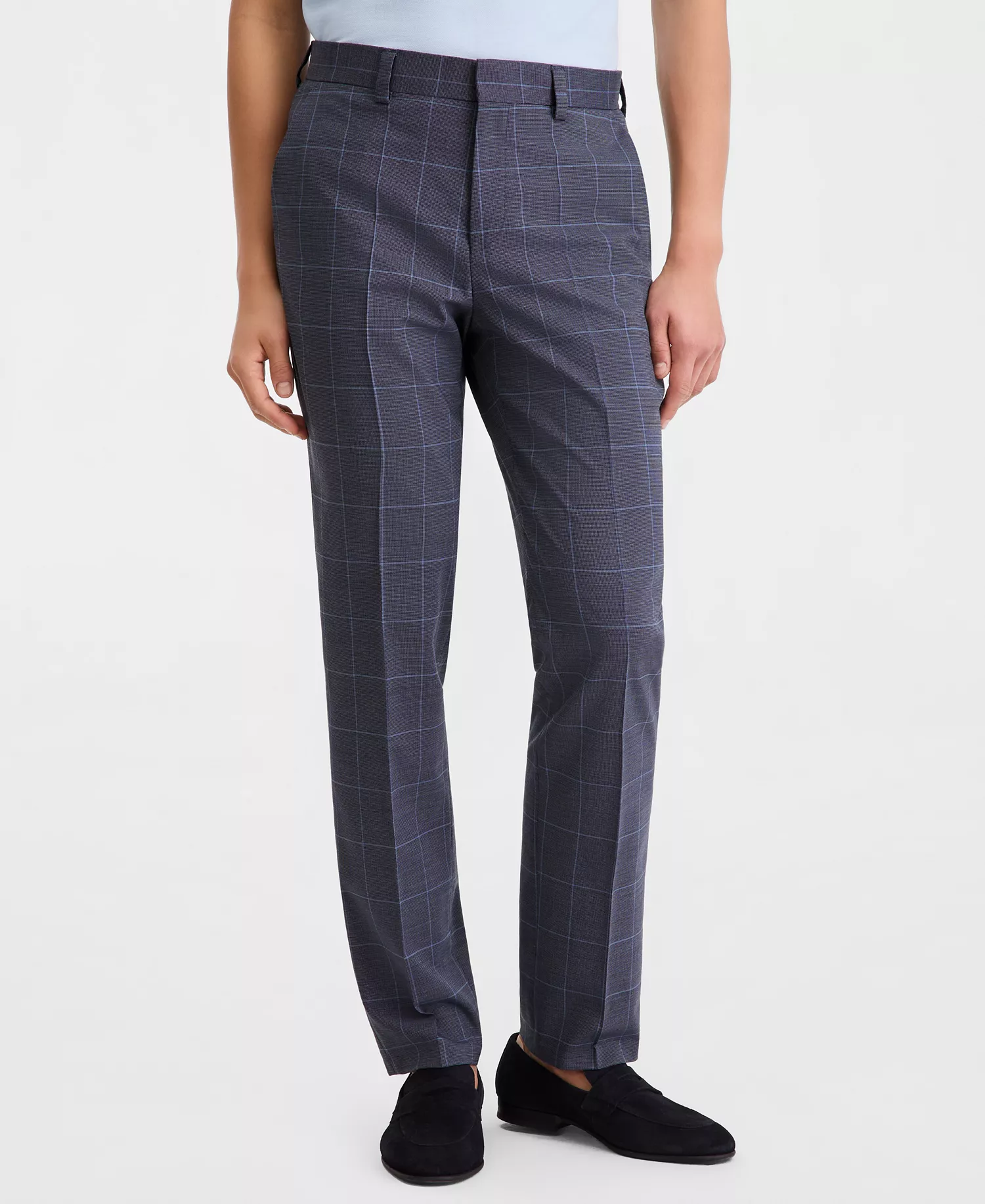 Men's Modern-Fit Suit Trousers - Blue - 30x30