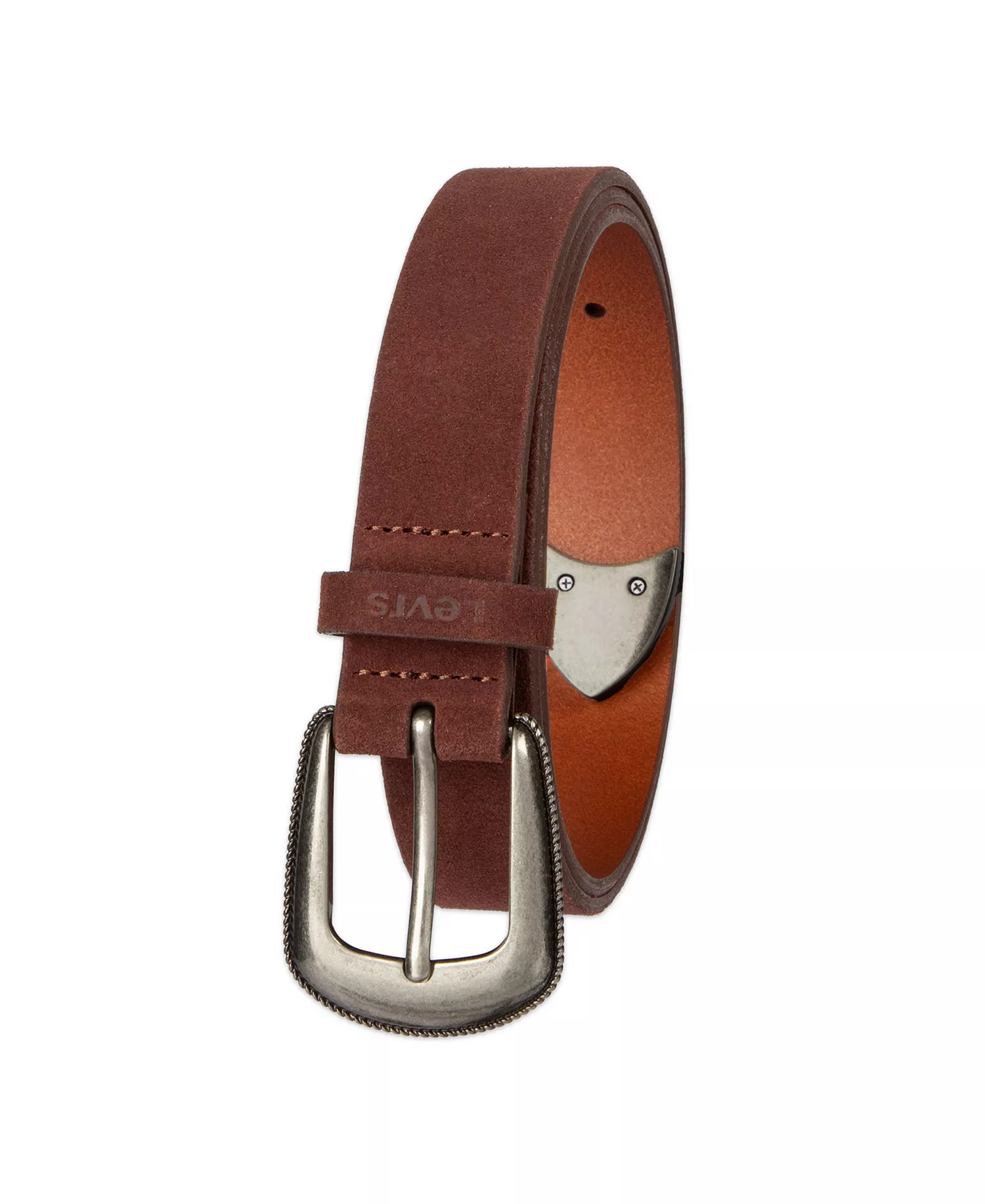 Women's Western Style Rope Detail Buckle Belt - Brown Suede - Extra Large