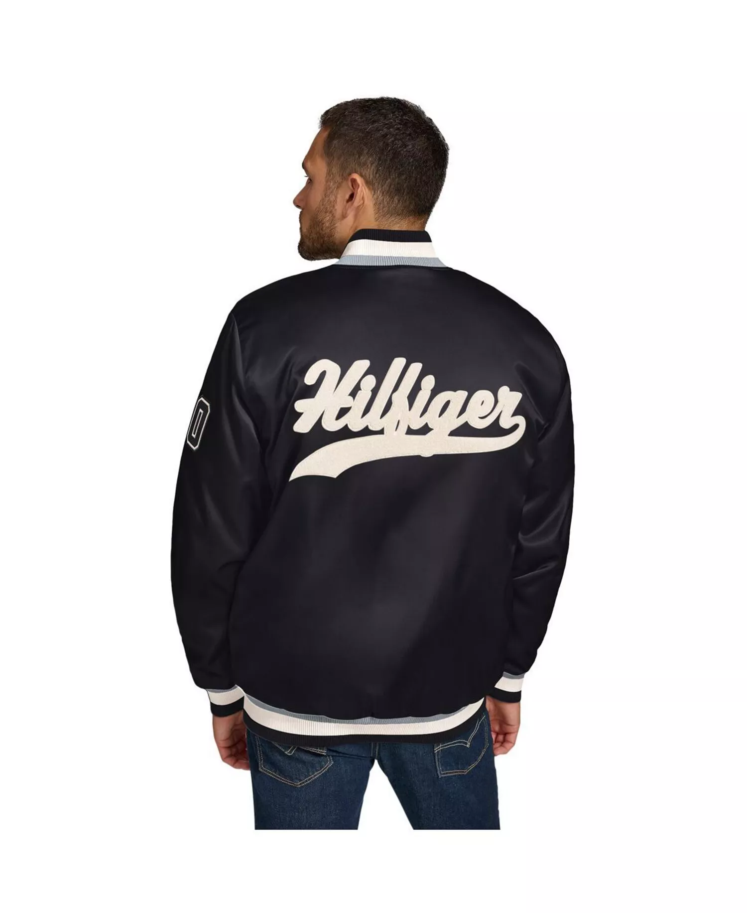 Men's Black Las Vegas Raiders Dante Full-Snap Satin Jacket - Black, Silver - L