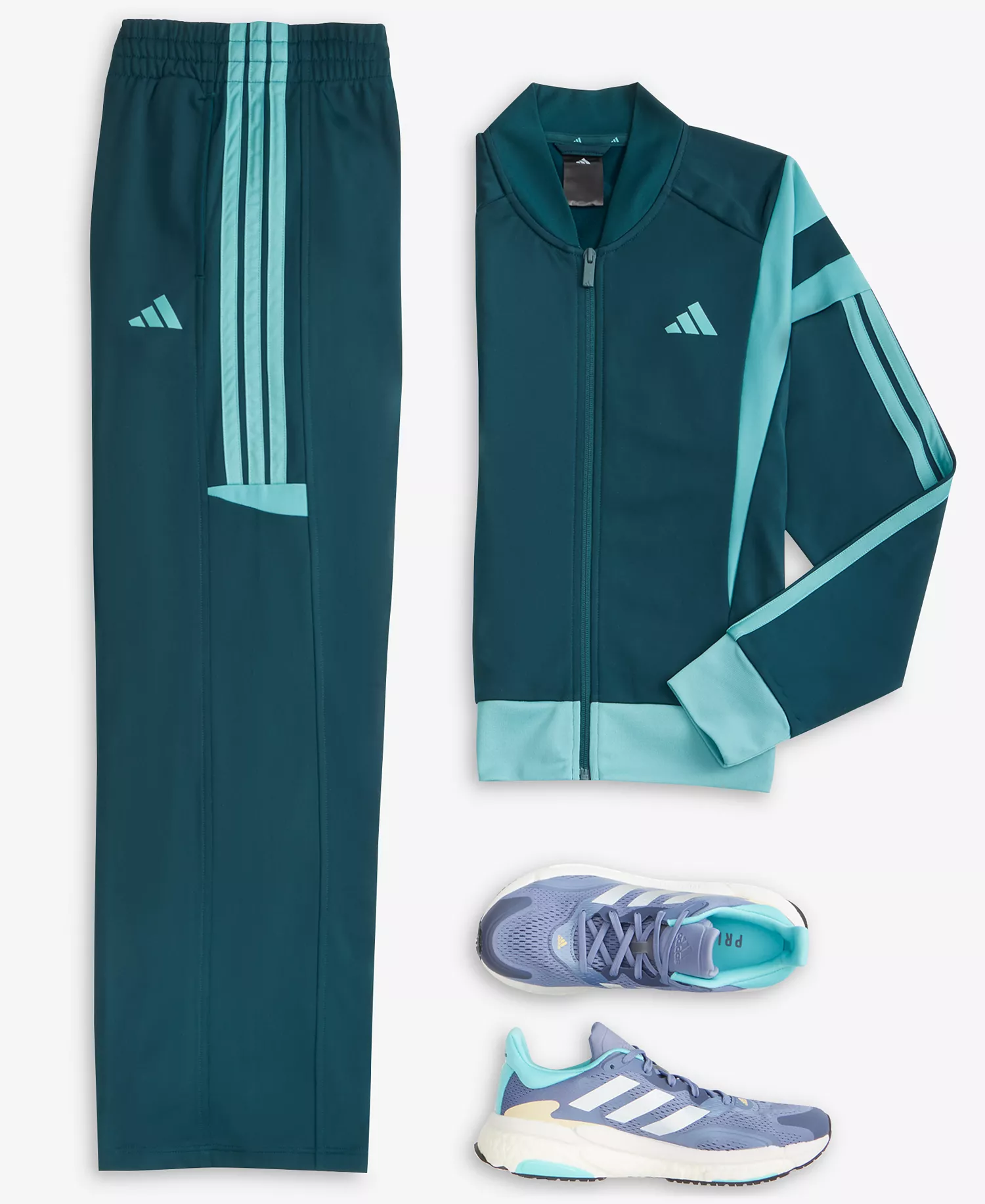 Women's Full-Zip 3S Fashion Track Jacket - Aurora Ivy/powder Teal - 2XL