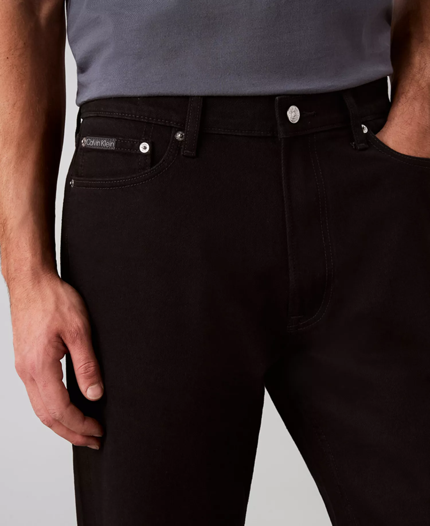 Men's Straight-Fit Cotton Blend Jeans - Classic Black - 29x30