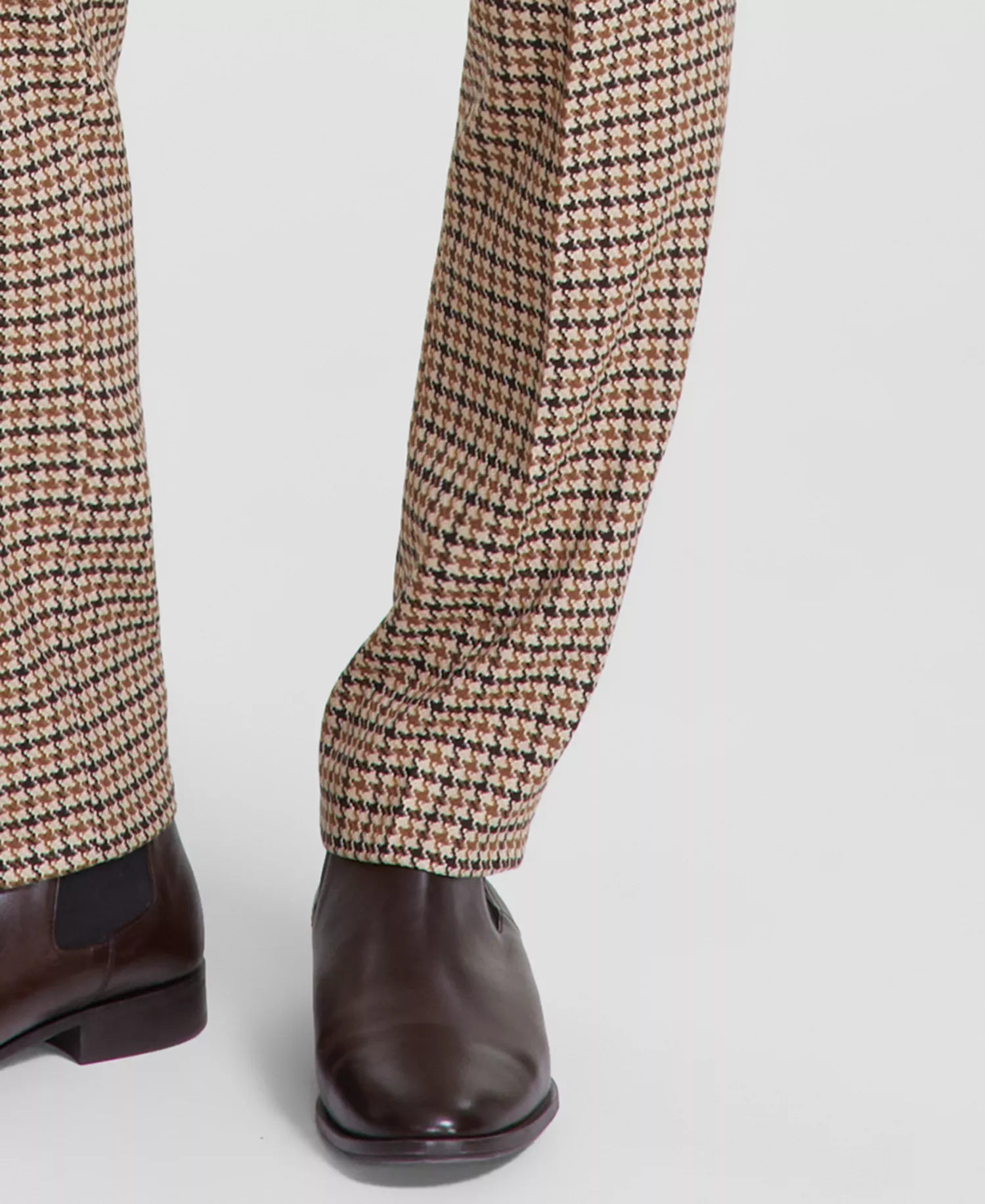 Men's Modern-Fit Houndstooth Suit Separate Pants - Dark Brown - 38R