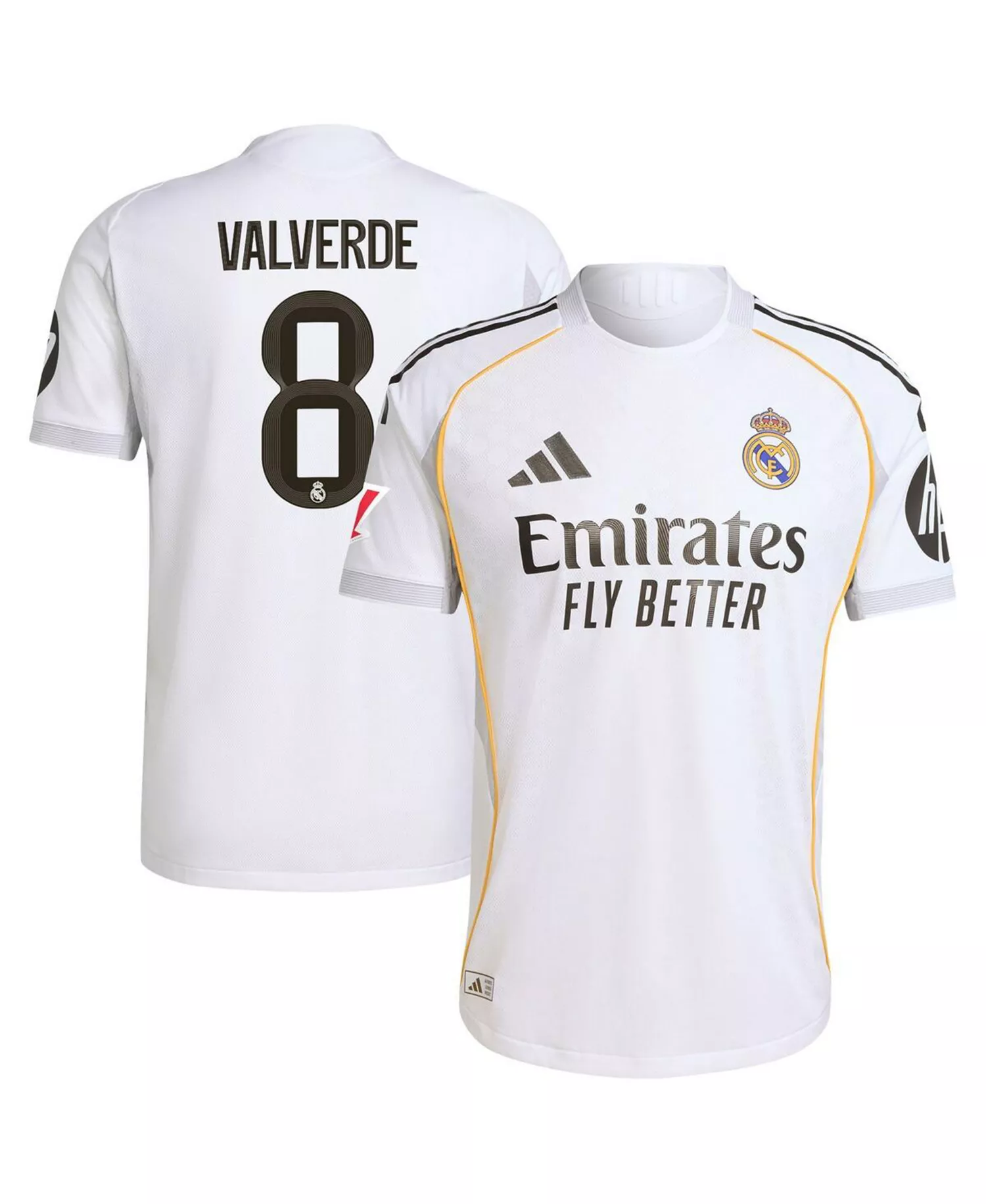 Men's Federico Valverde White Real Madrid 2025/26 Home Authentic Jersey - White - 2XL