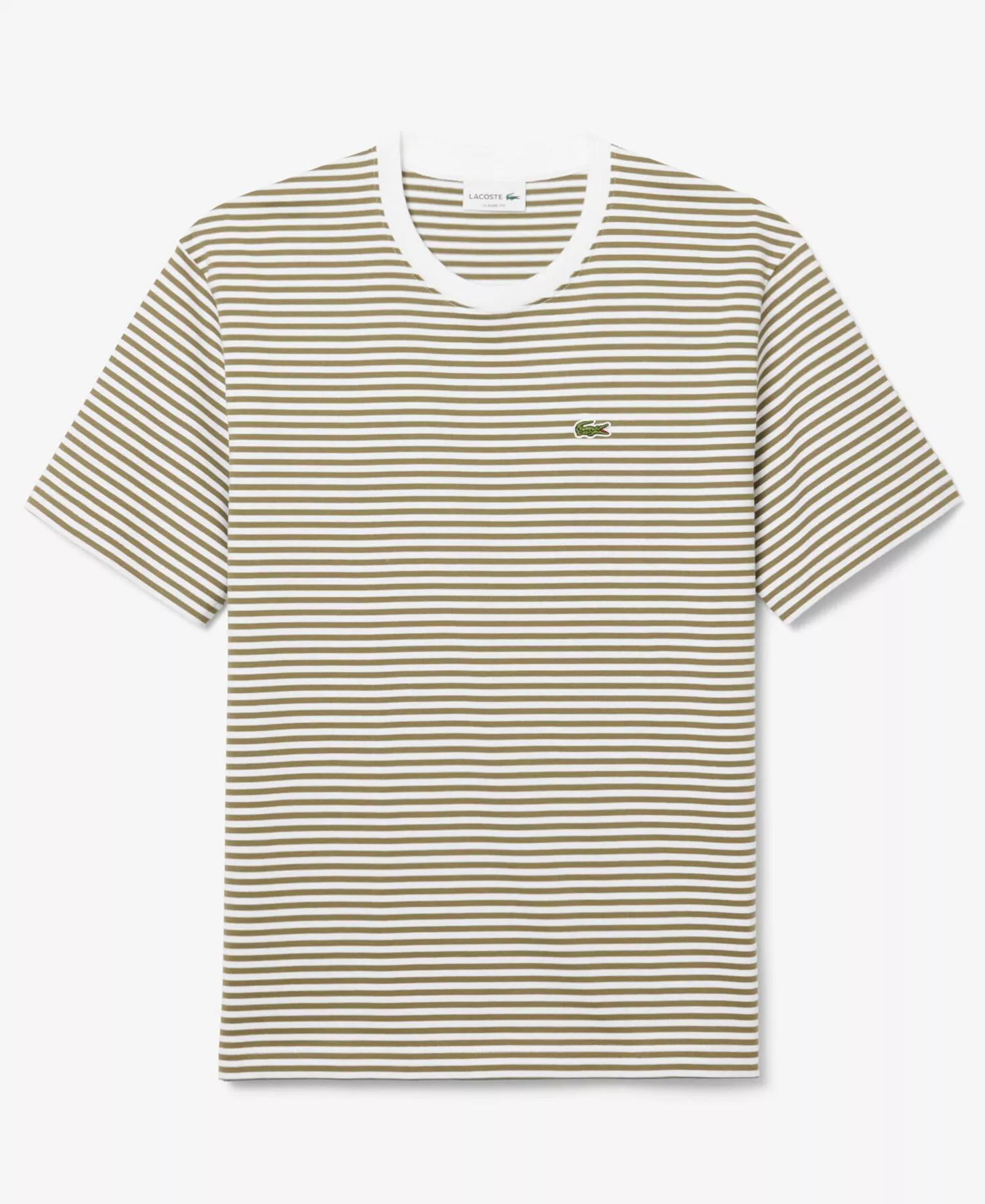Men's Classic-Fit Striped T-Shirt - White/Olive - 2XL