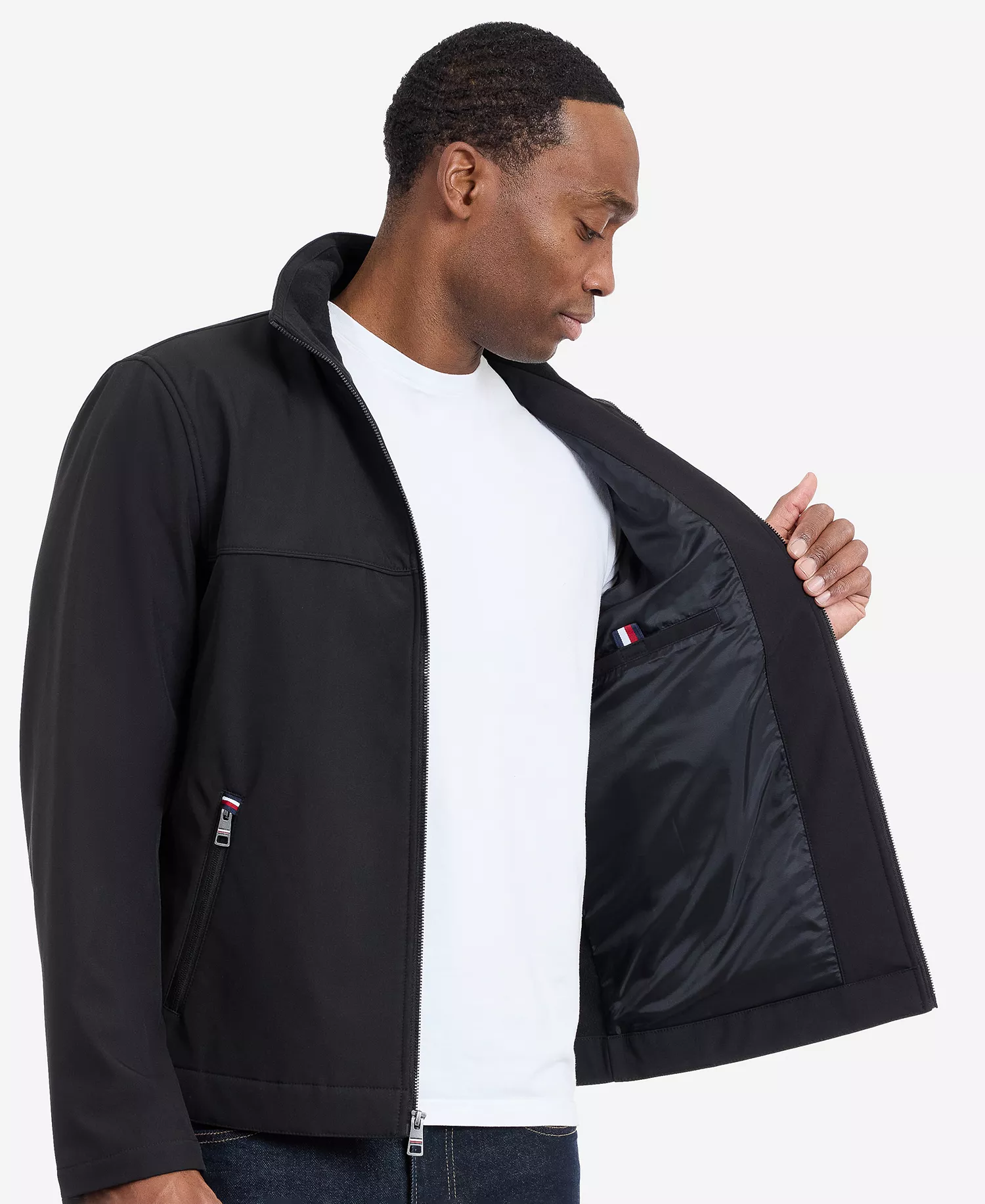 Men's Softshell Hipster Long-Sleeve Jacket - Black - 2XL