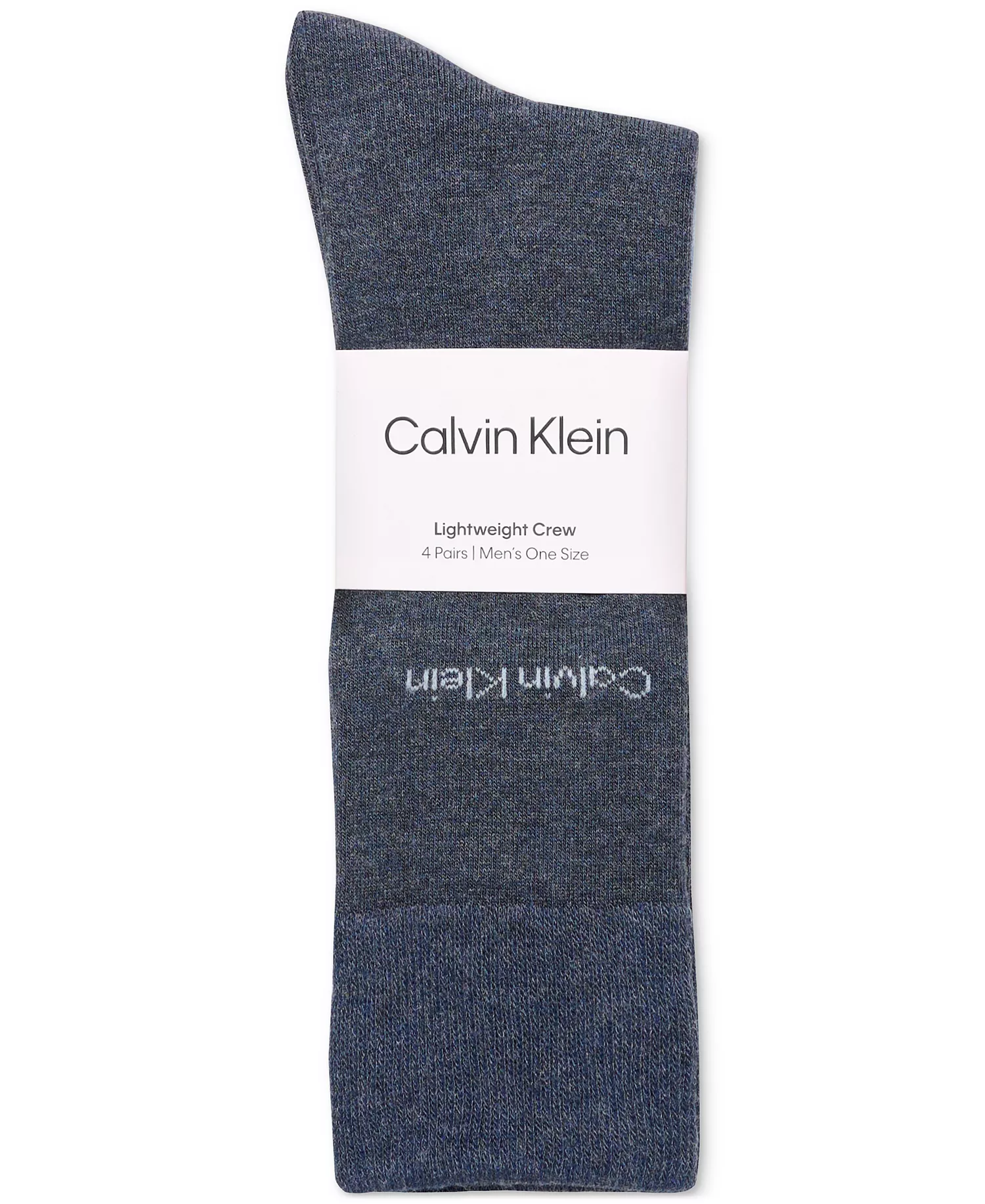 Men's 4-Pack Flat-Knit Crew Dress Socks  - Blue/Light Blue/Pink - 7-12