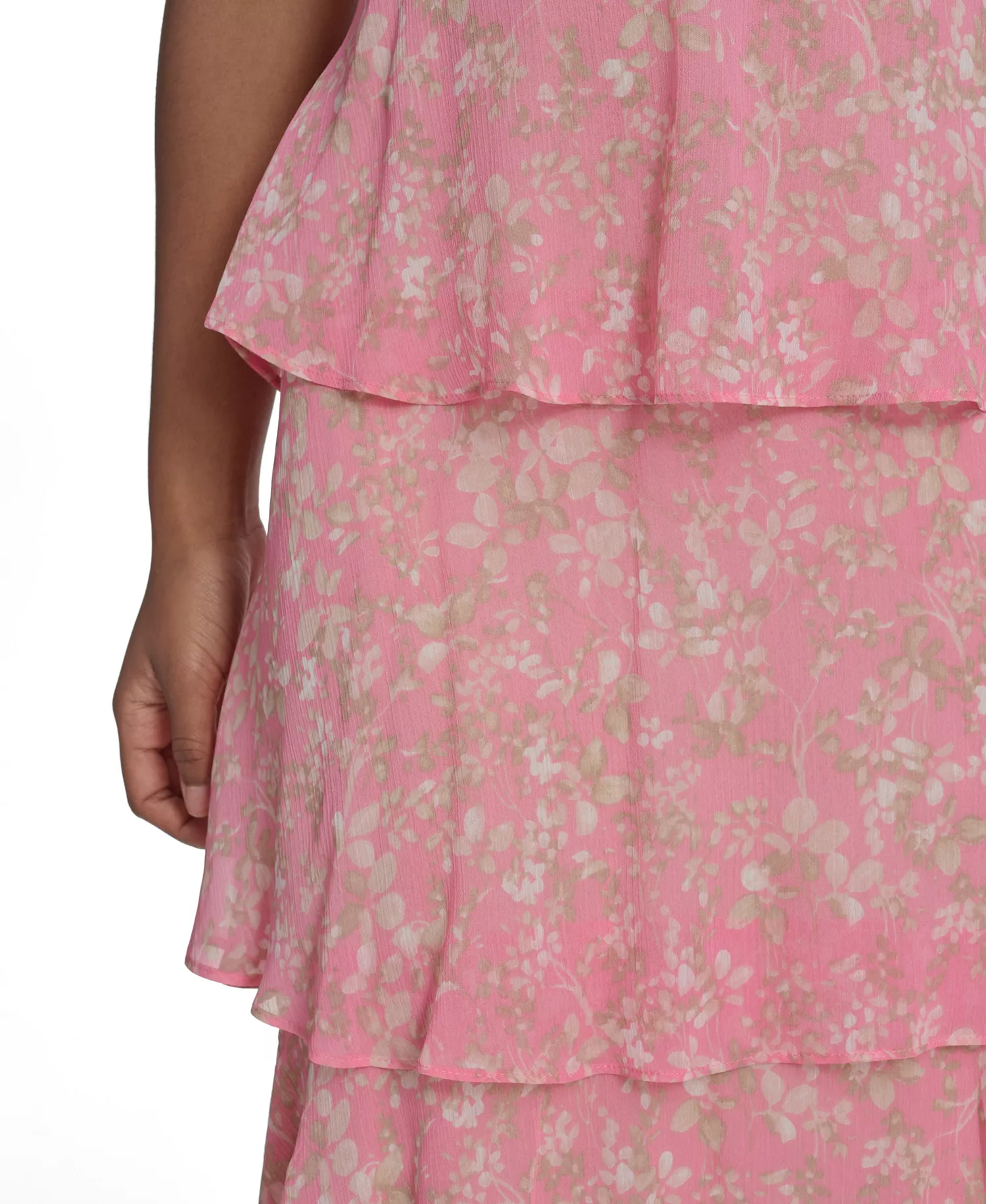 Women's Sleeveless Halter Neck Tiered Maxi Dress - Peony Multi - 10