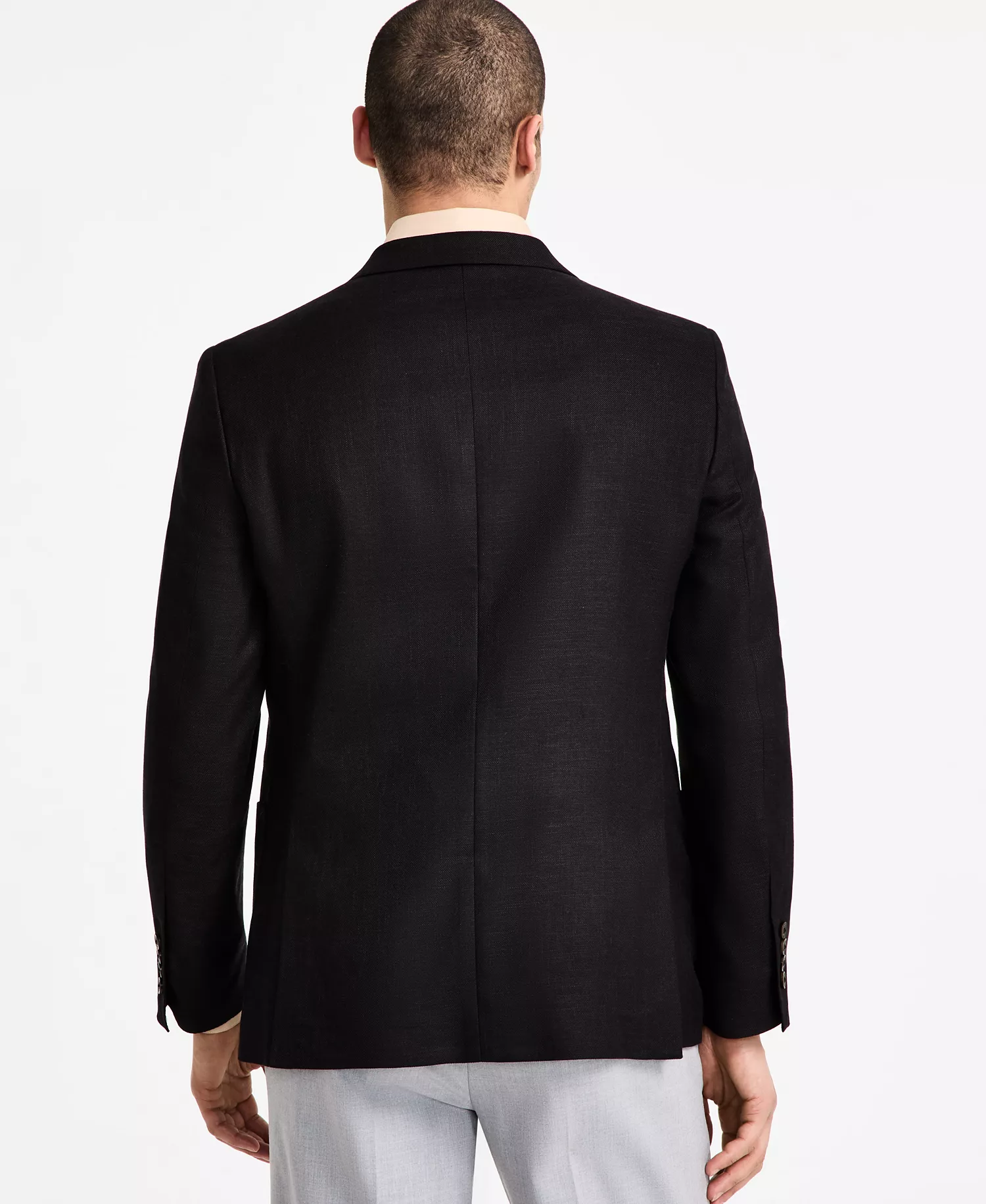 Men Modern-Fit Active Stretch Structure Weave Sport Coat   - Black - 36R