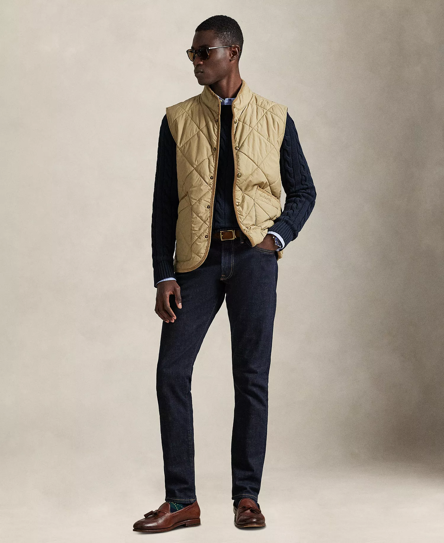 Men's Hurston Diamond-Quilted Vest - Desert Khaki - L