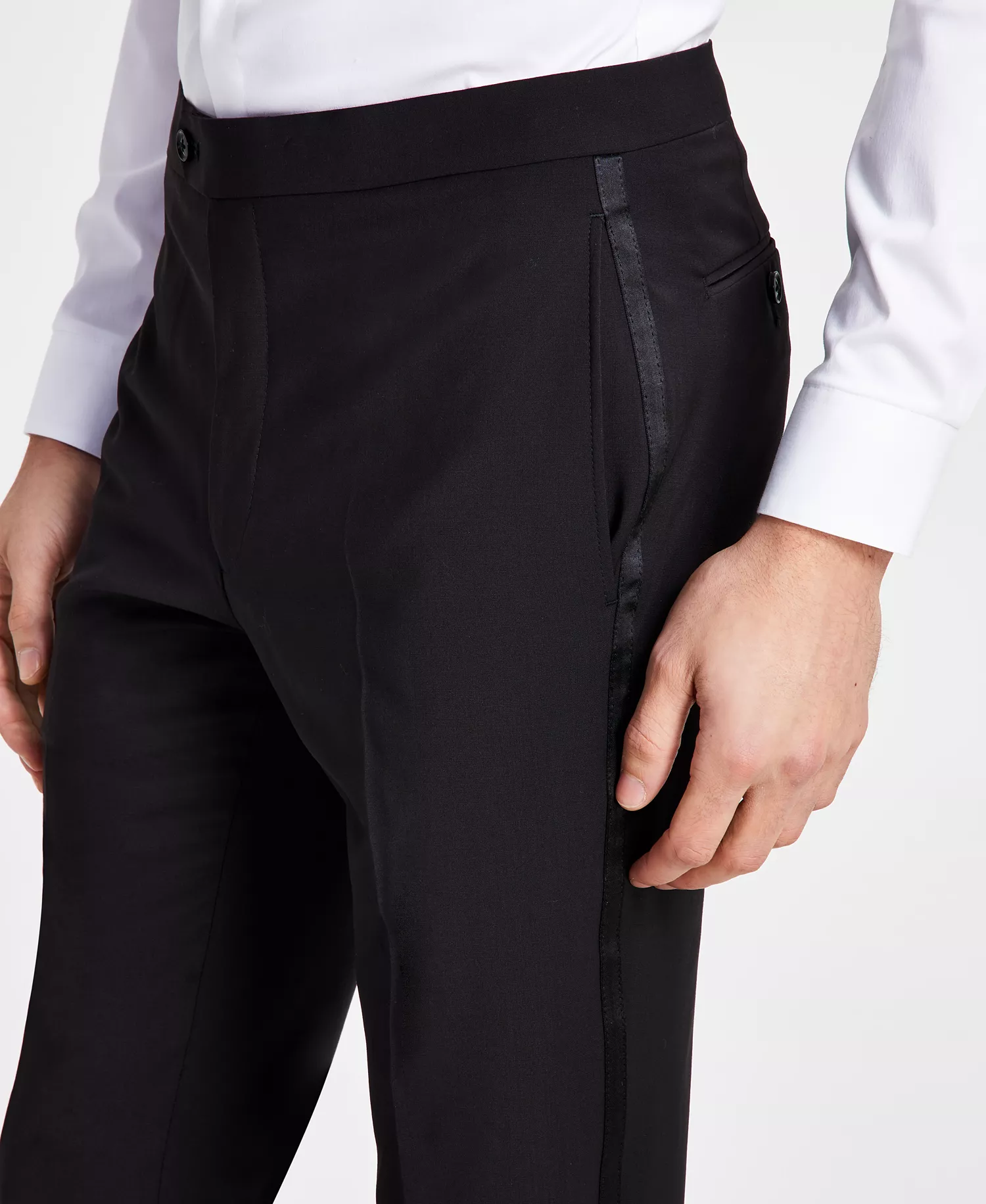 Men's Skinny-Fit Wool Tuxedo Pant - CLOSE OUT! - Black - 30x32