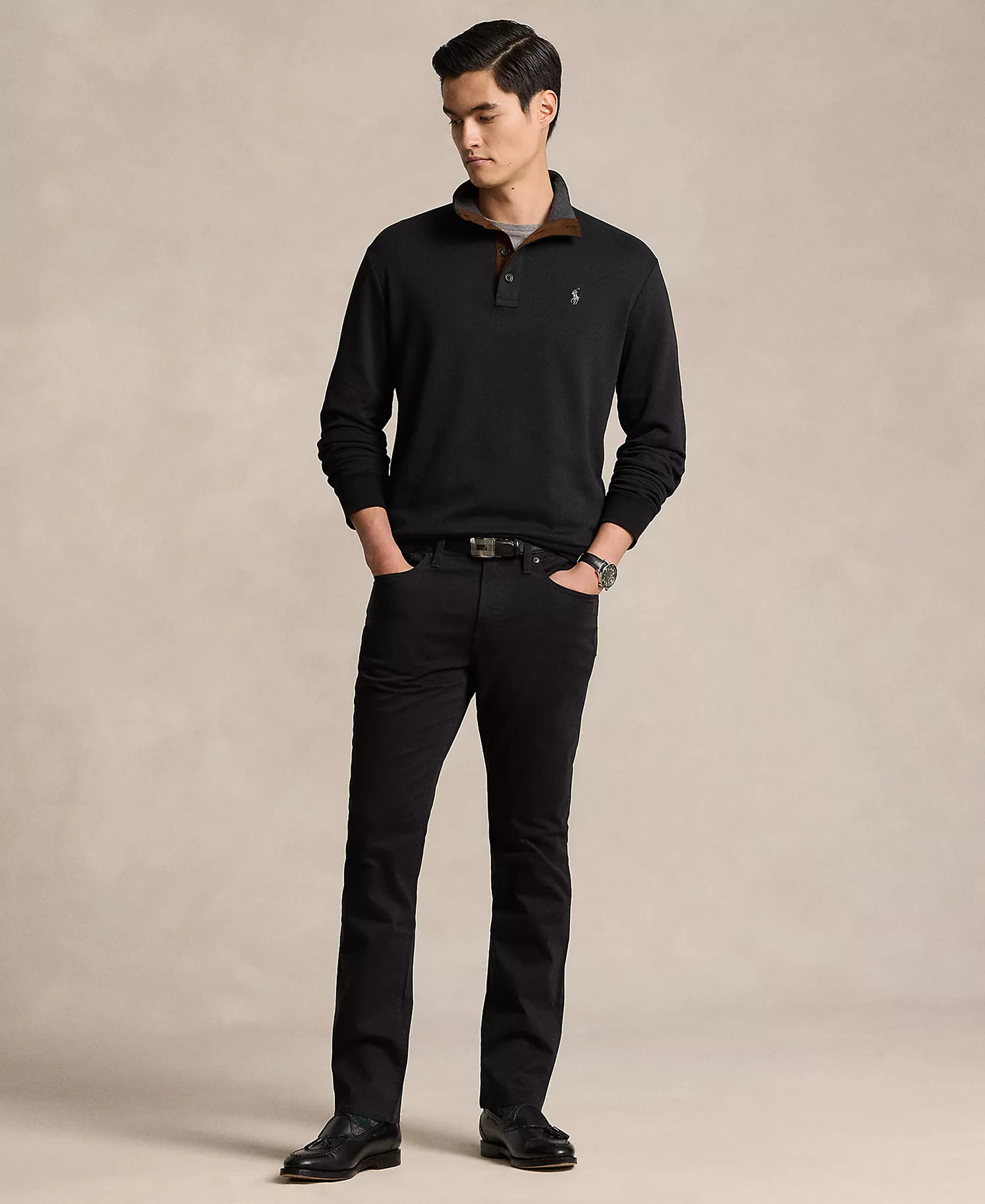 Men's Varick Slim Straight Stretch Sateen Pants - Black - 30 - 30