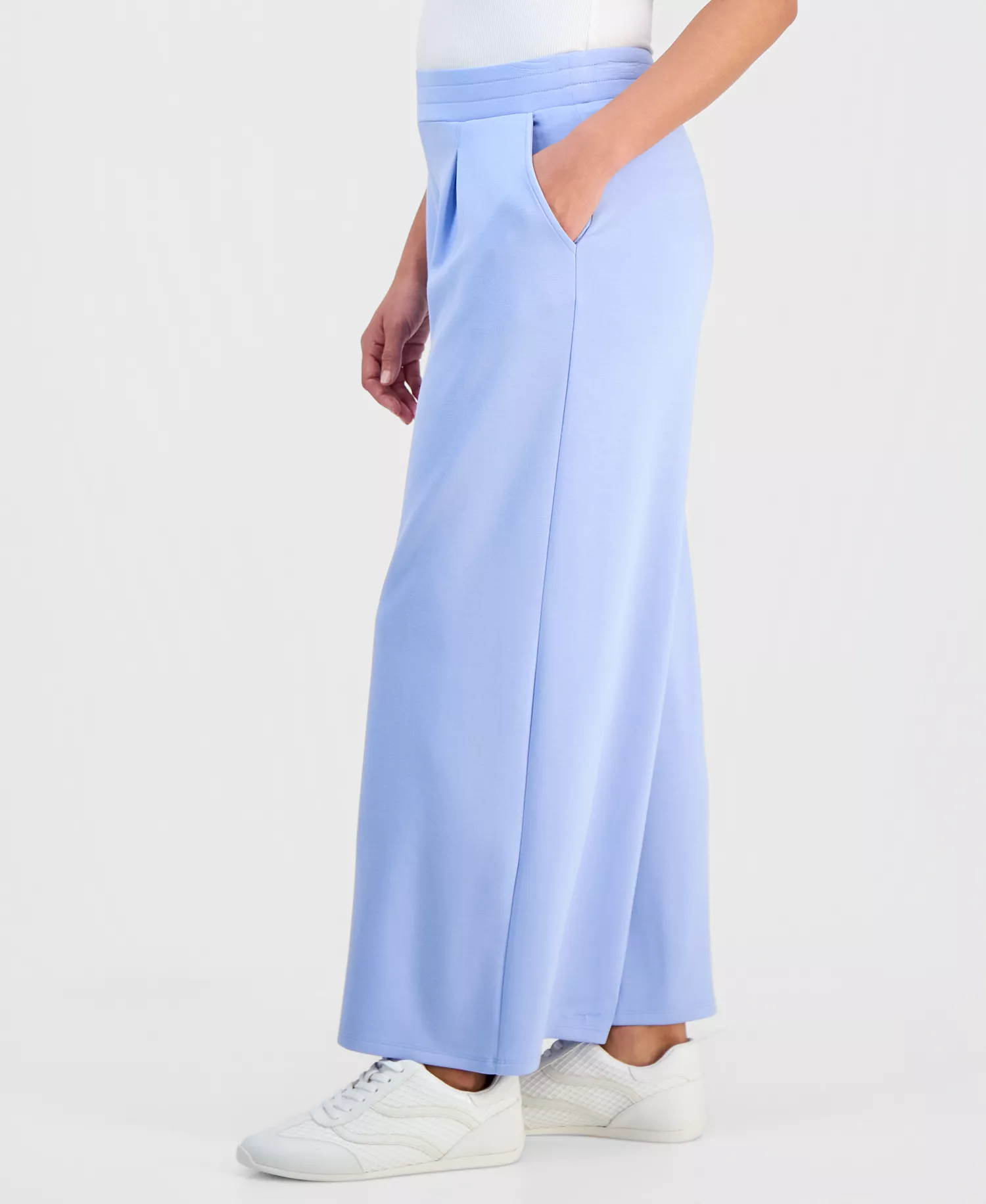 Petite High-Rise Wide-Leg Sweatpants, Macy's Exclusive   - Air Blue - P/L