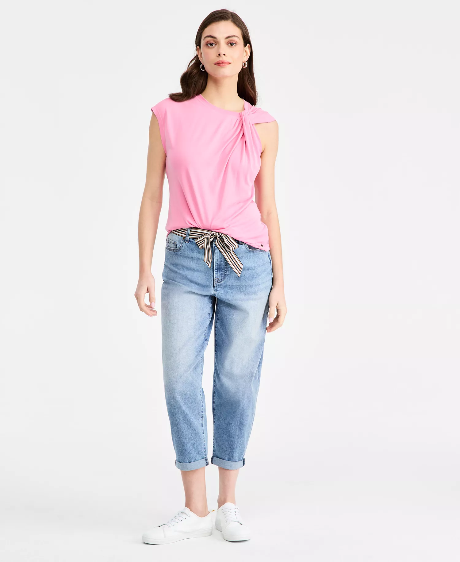 Women's Belted Carrot Jeans - Cruise Blue - 10