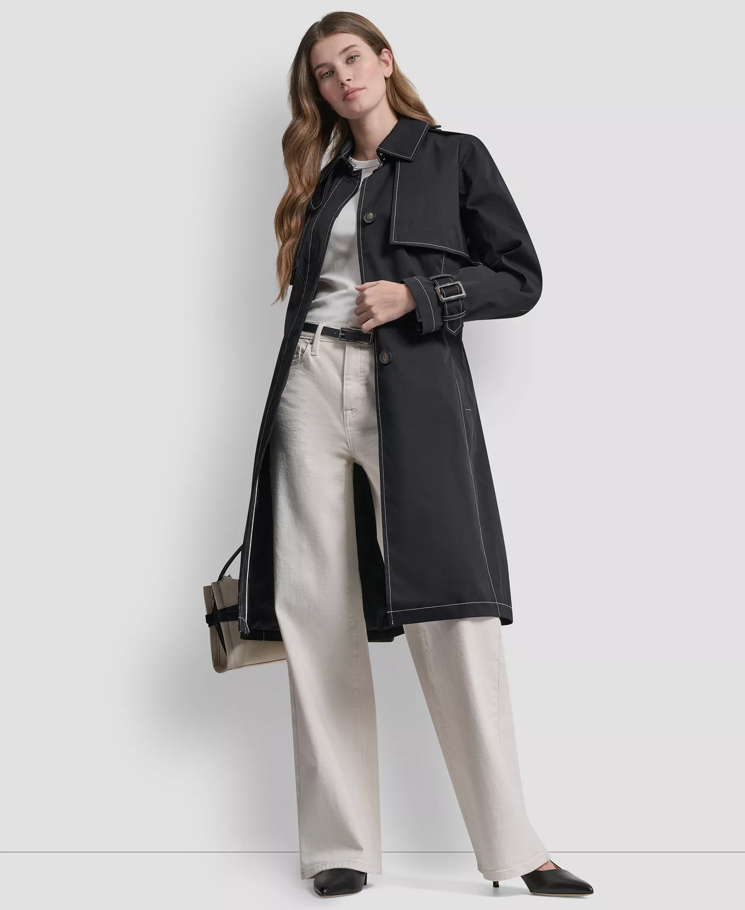 Women's Top Collar Utility Raincoat - Black - L