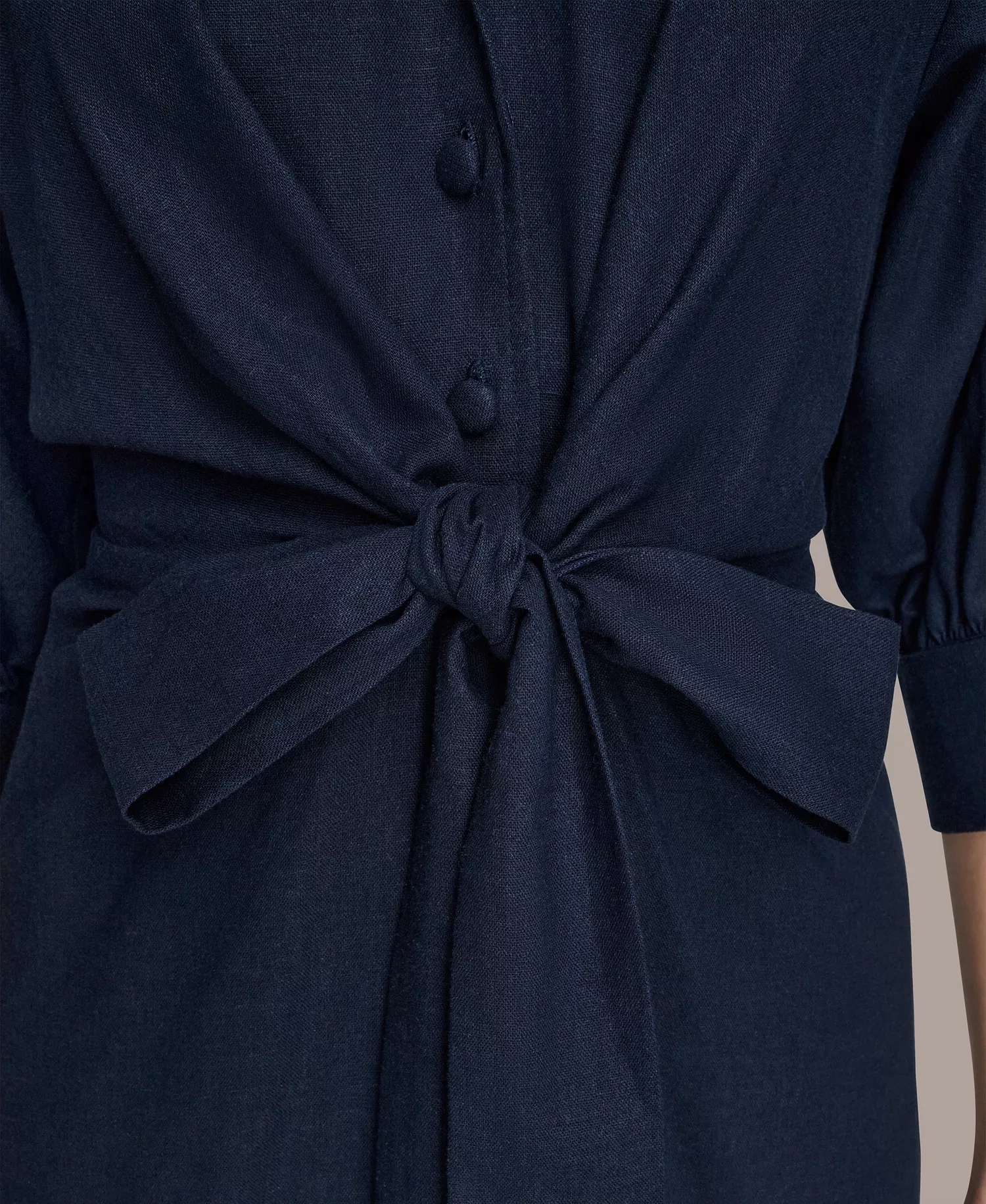 Women's Collared 3/4-Sleeve Midi Dress - Nightfall - 10