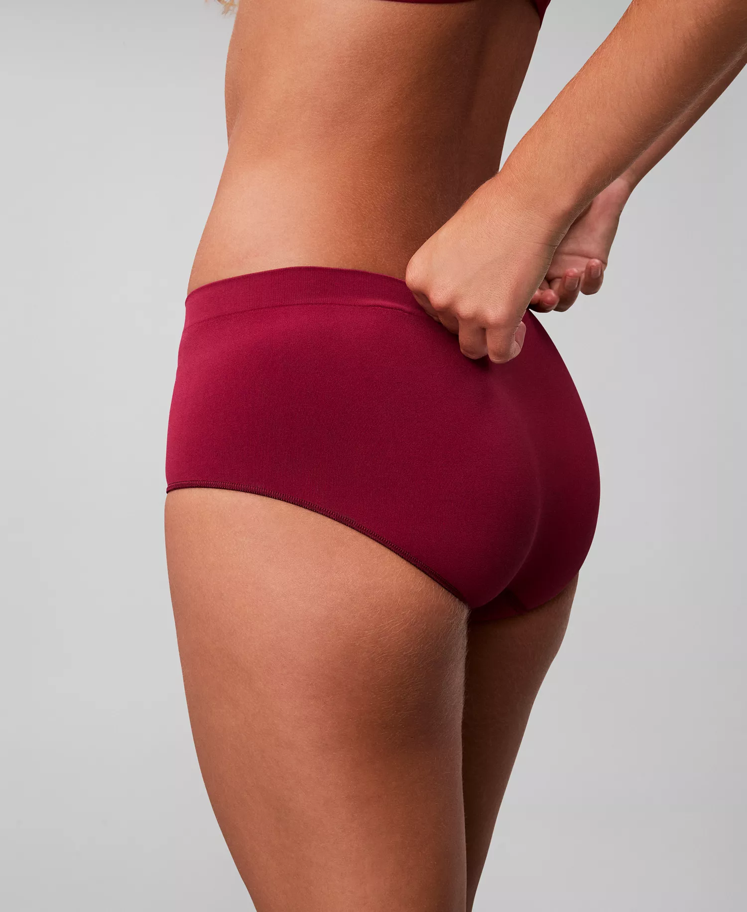 Women's Bonded Flex Boyshort Underwear QD3961  - Beet Red - L