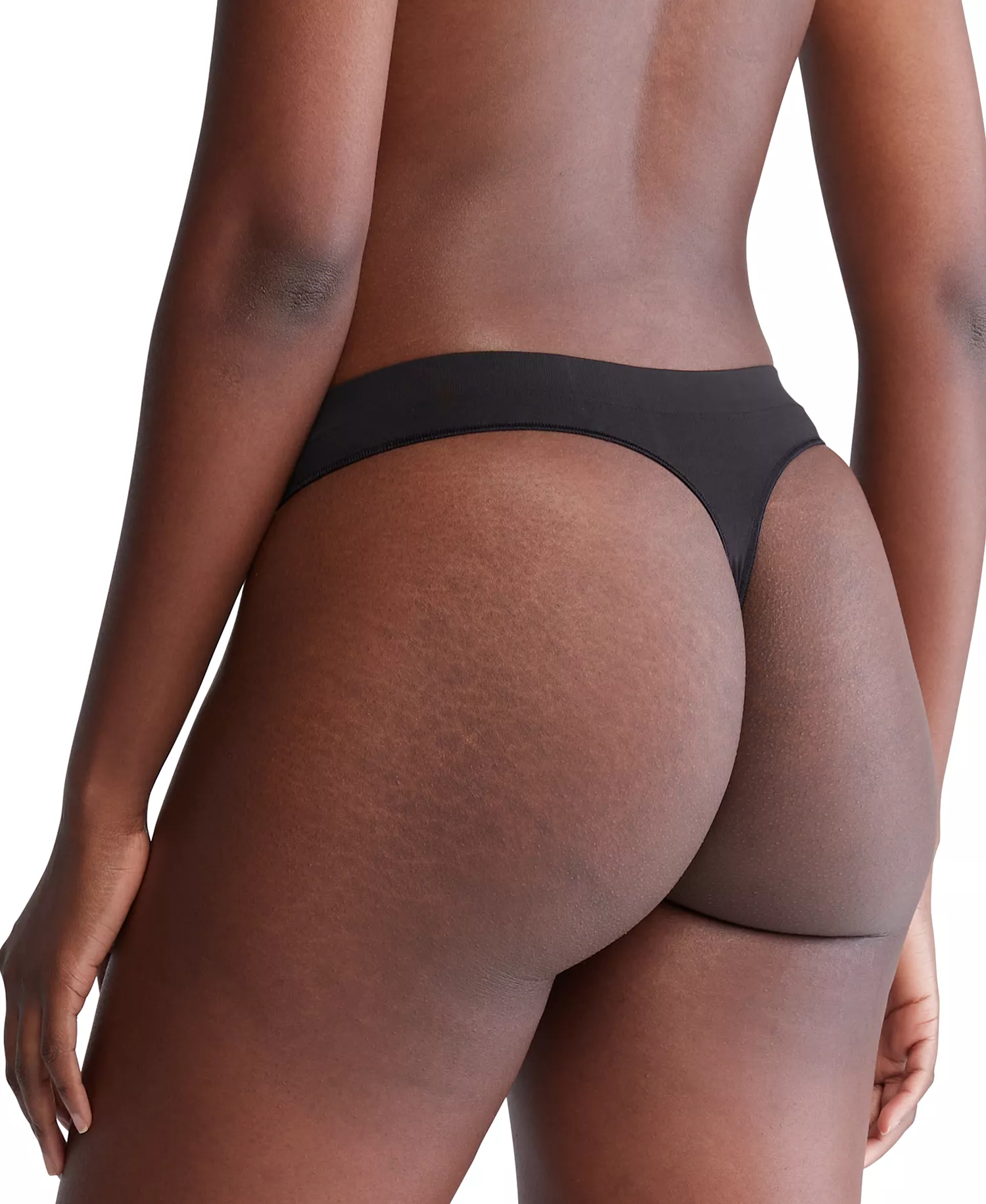 Women's Bonded Flex Mid-Rise Thong 3 Pack QD5211 - Black/Black/Black - L