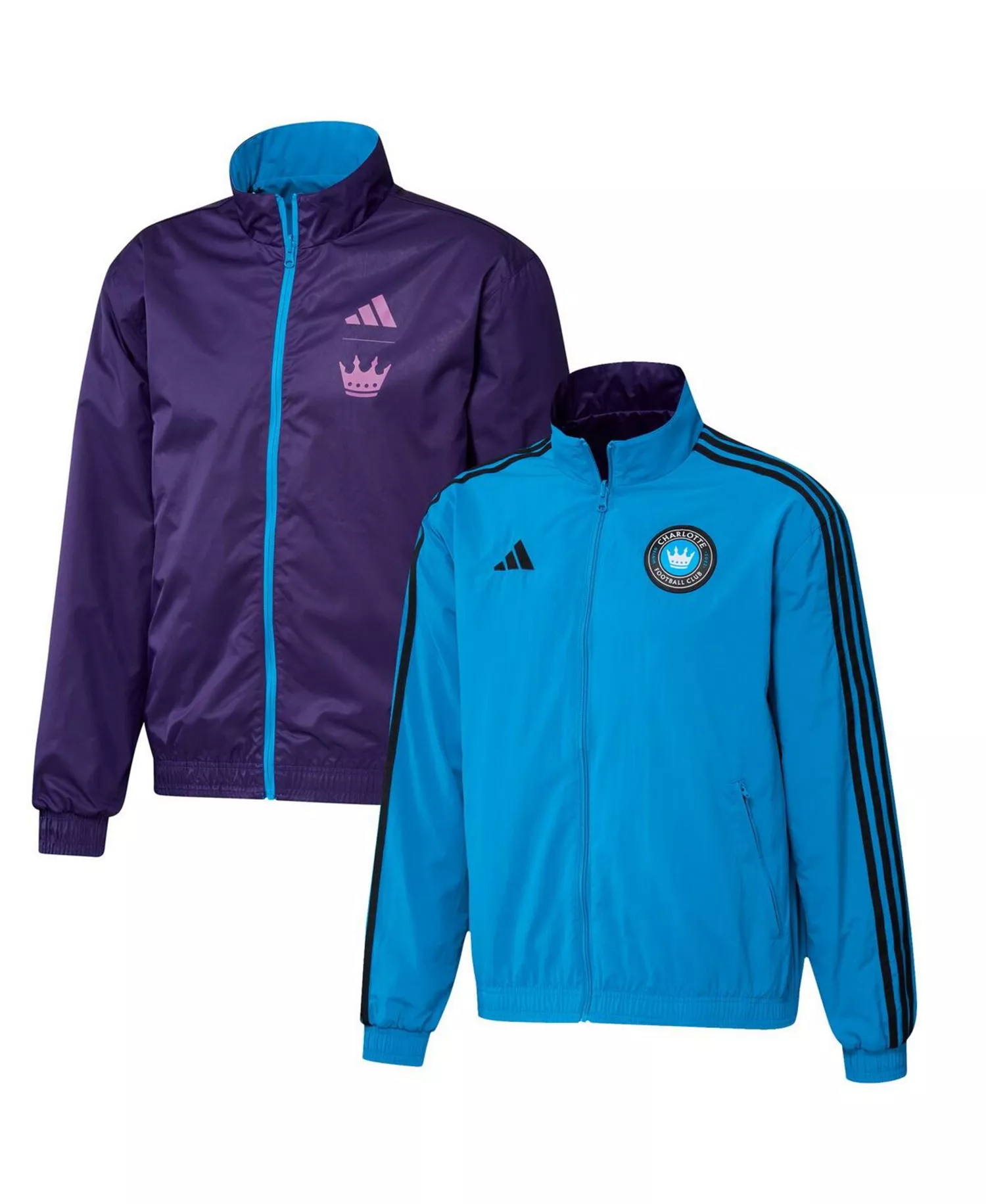 Men's Blue, Purple Charlotte FC 2023 On-Field Anthem Full-Zip Reversible Team Jacket - Blue, Purple - M