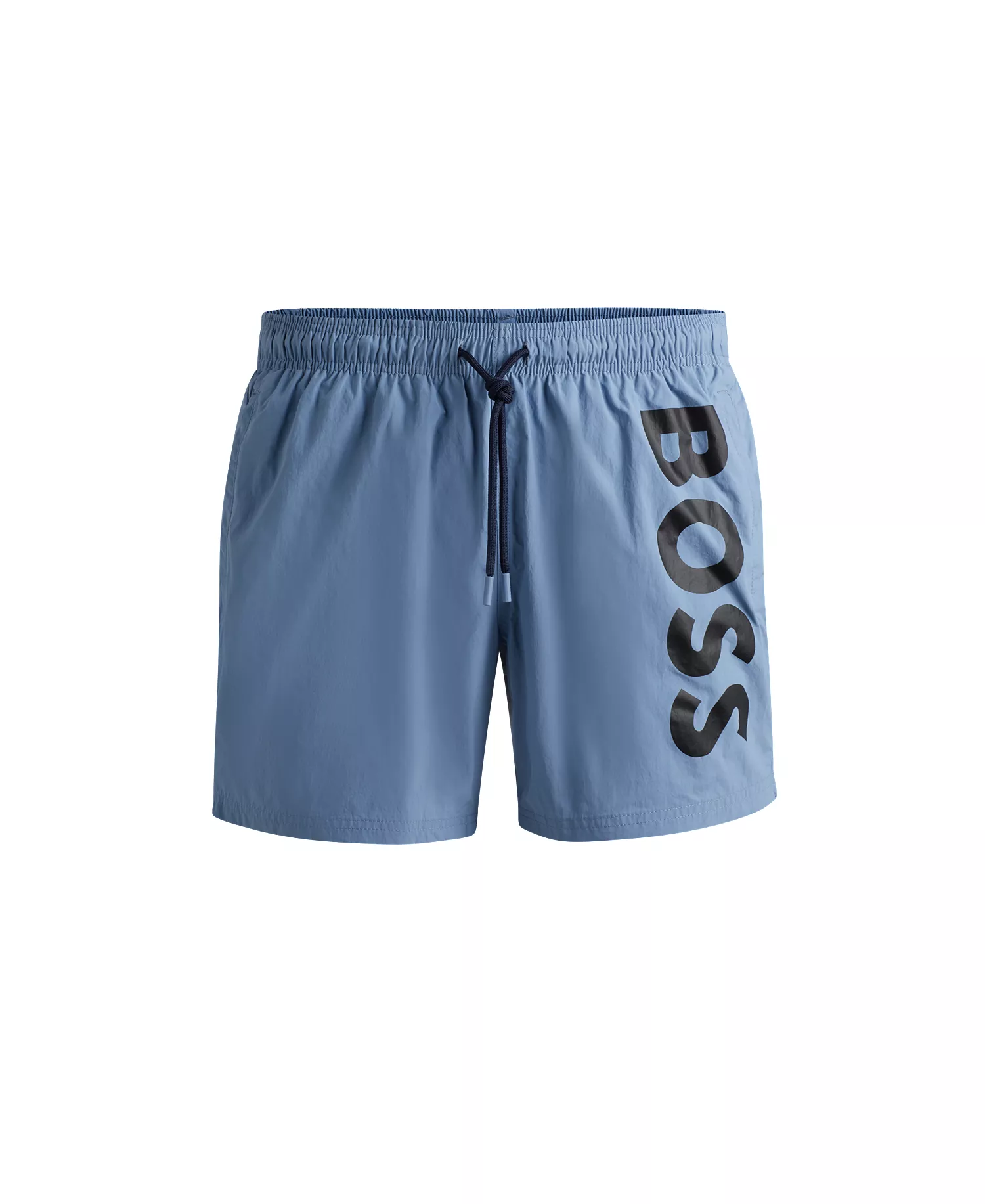 Men's Vertical-Logo Quick-Dry Poplin Swim Shorts - Open Blue - 2XL