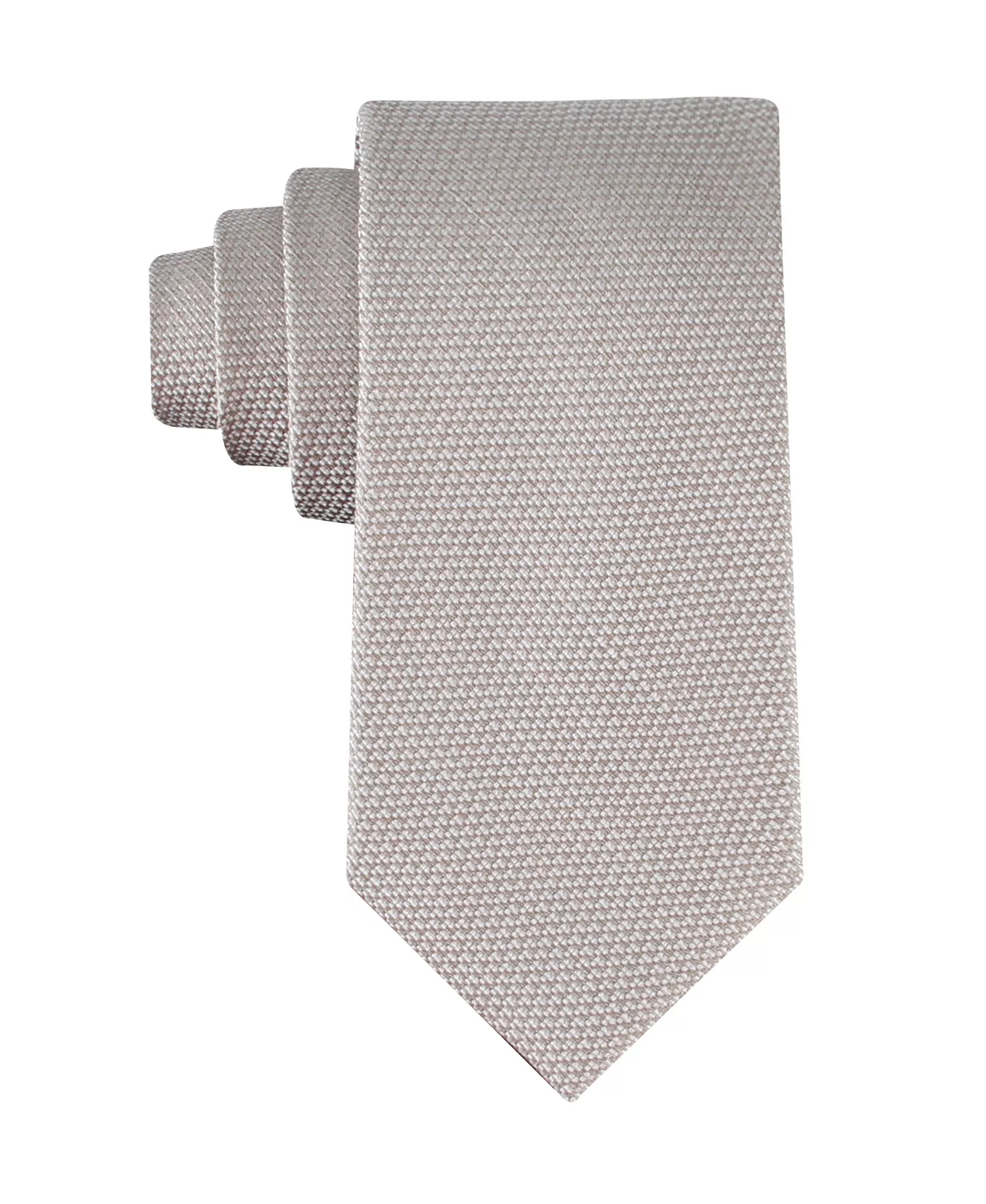 Men's Textured Solid Silk & Linen Tie - Taupe - ONE SIZE